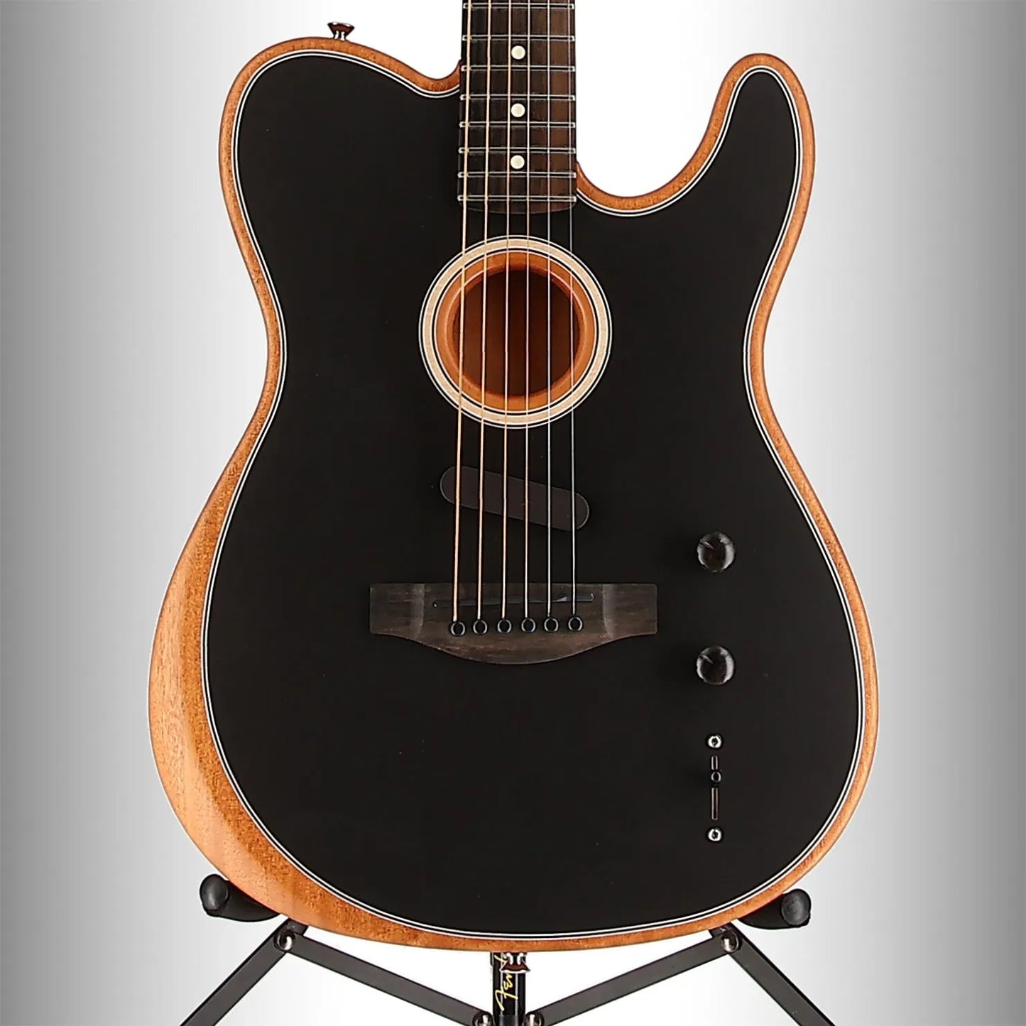 Fender American Acoustasonic Telecaster, Ebony Fingerboard, Black (Q12) (2915A)