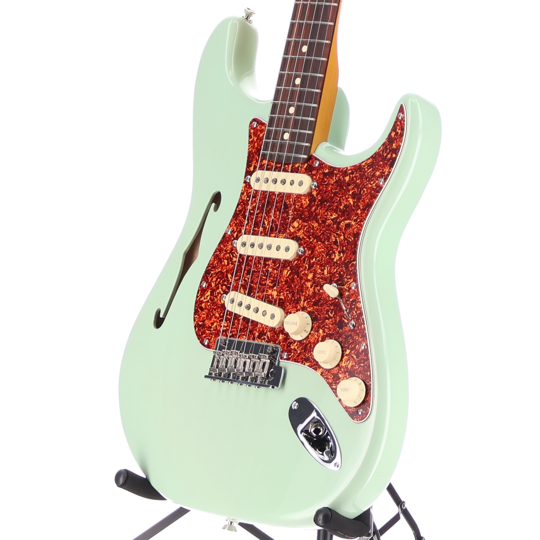 Fender American Professional II Stratocaster Thinline Rosewood Fingerboard Transparent Surf Green (AA11) (09877)