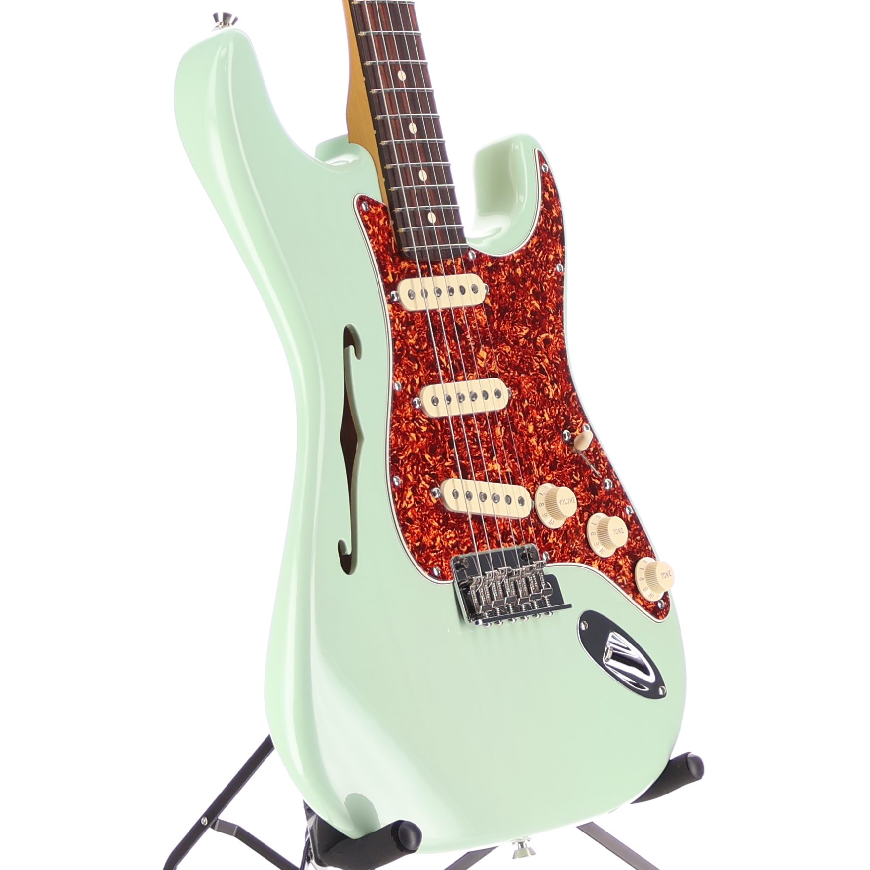 Fender American Professional II Stratocaster Thinline Rosewood Fingerboard Transparent Surf Green (AA11)(09877) (09877)