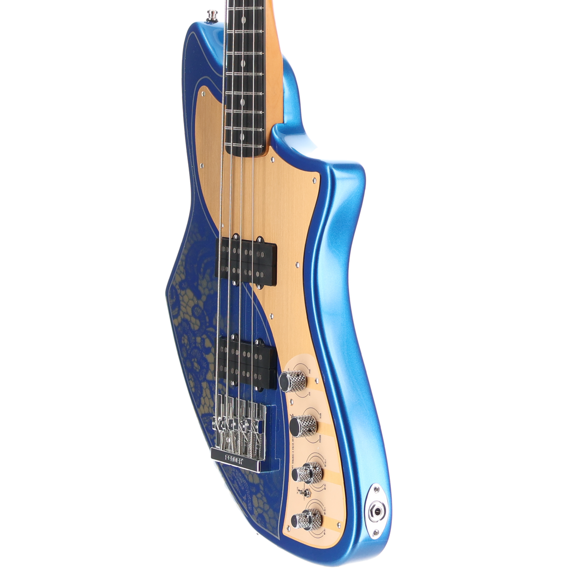 Fender American Ultra II Meteora Bass, Stratto Blue Gold Custom Paint (8962) (B8) (38962)
