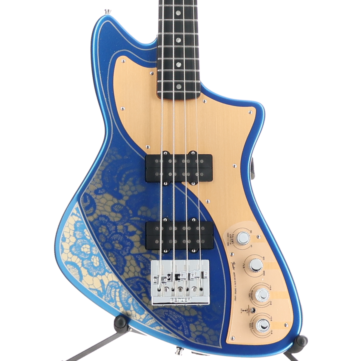 Fender American Ultra II Meteora Bass, Stratto Blue Gold Custom Paint (8962) (B8) (38962)