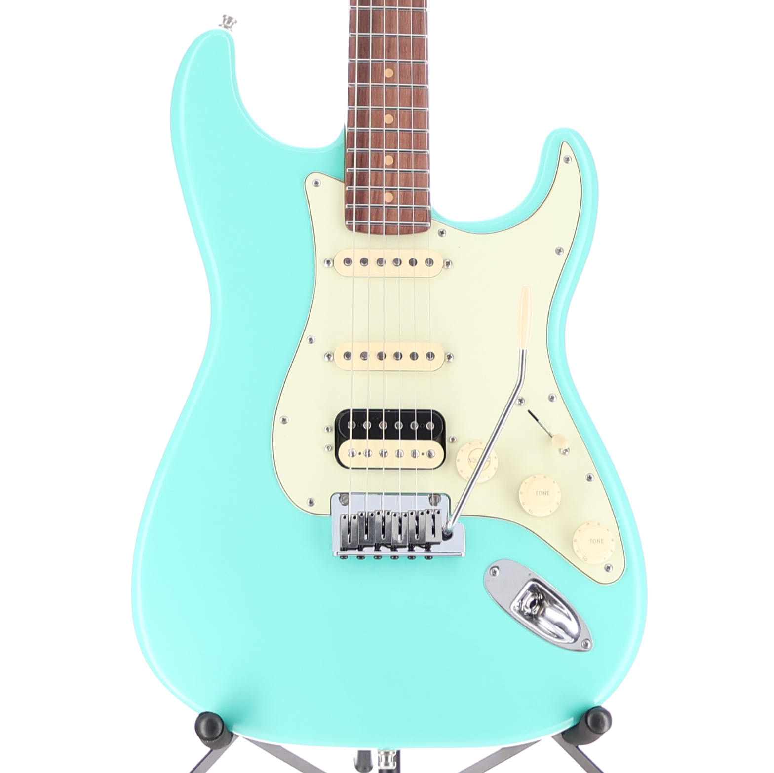 Fender American Ultra Luxe Vintage '60s Stratocaster® HSS, Rosewood Fingerboard, Sea Foam Green (Y7) (07845)