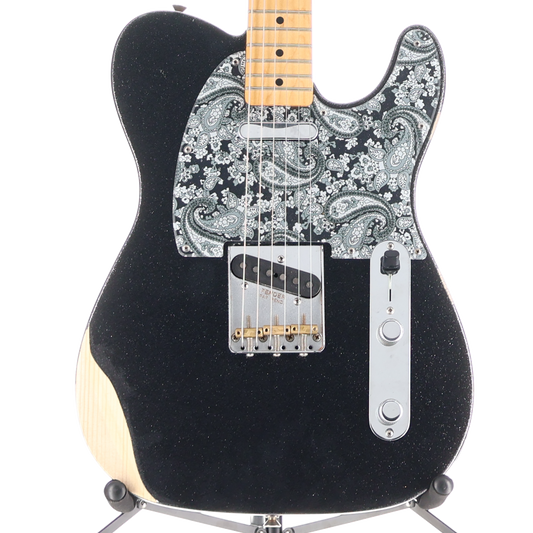 Fender Brad Paisley Road Worn Telecaster, Maple Fingerboard, Black Sparkle (M8) (59709)