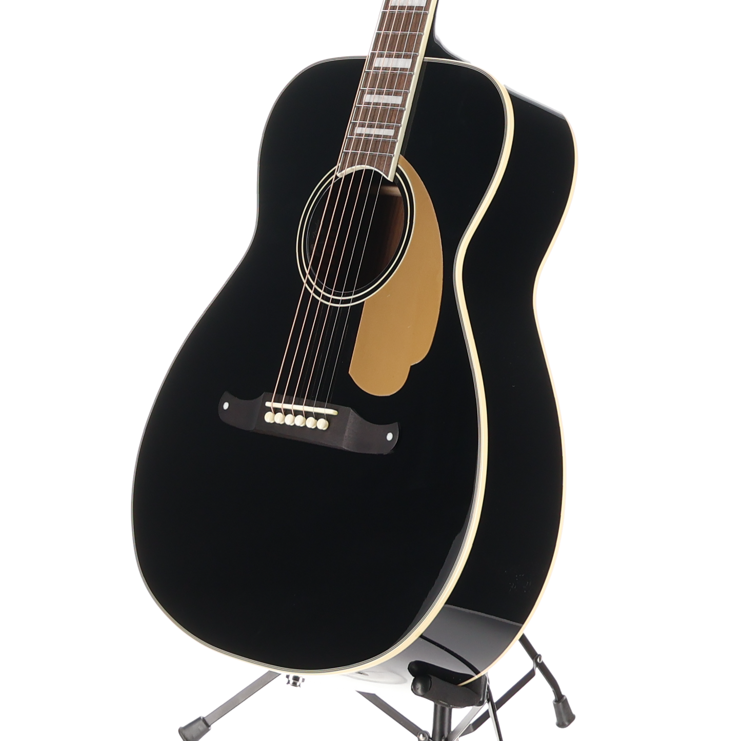Fender California Vintage Malibu Acoustic Electric Guitar WC Gold Pickguard, Matching Headstock -Black (P) (03808)