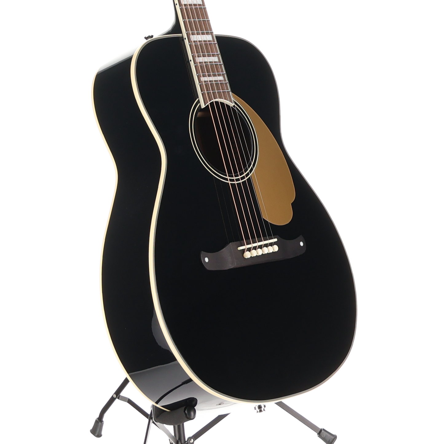 Fender California Vintage Malibu Acoustic Electric Guitar WC Gold Pickguard, Matching Headstock -Black (P) (03808)
