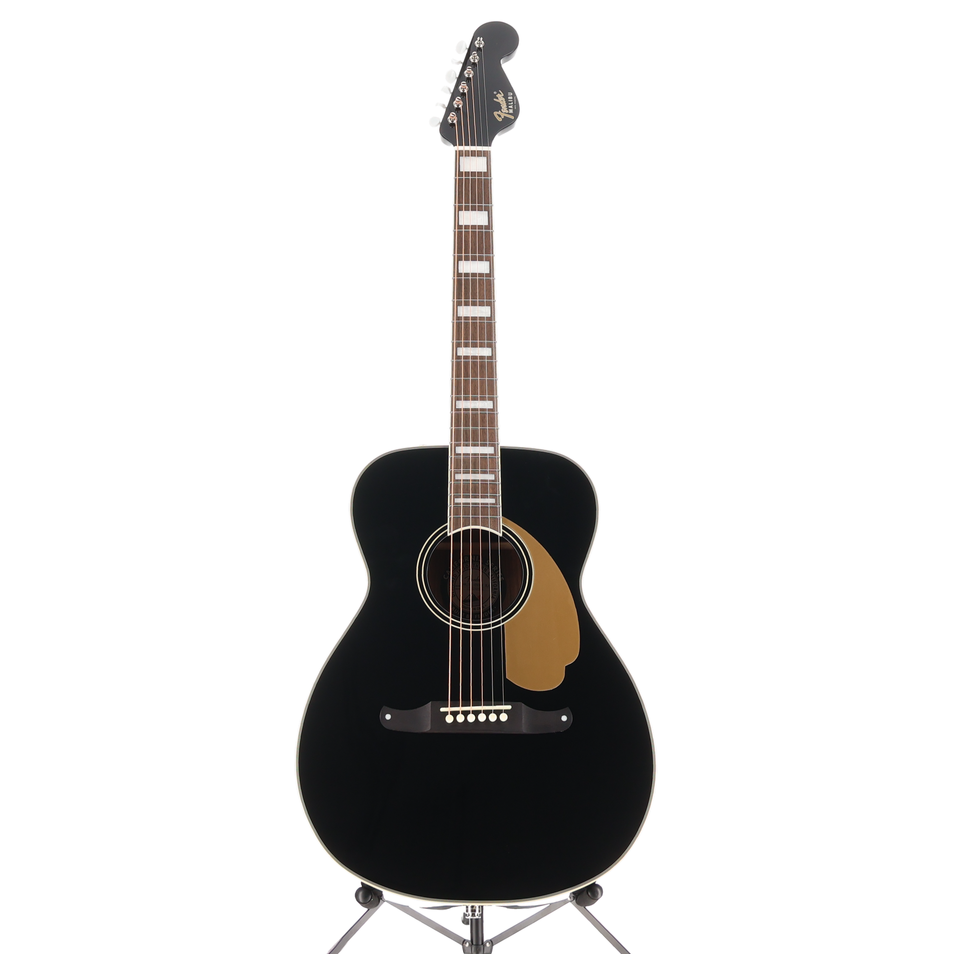 Fender California Vintage Malibu Acoustic Electric Guitar WC Gold Pickguard, Matching Headstock -Black (P) (03808)