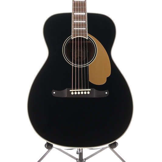 Fender California Vintage Malibu Acoustic Electric Guitar WC Gold Pickguard, Matching Headstock -Black (P) (03808)