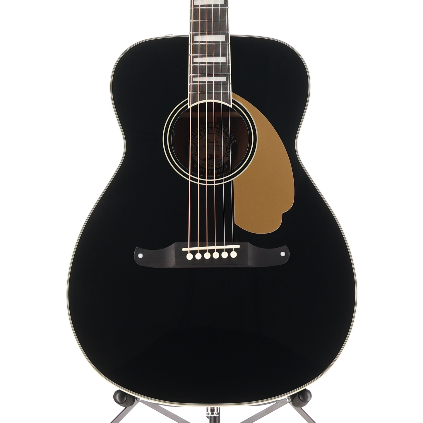 Fender California Vintage Malibu with Case, Gold Pickguard, Black, Fully Tested (N11) (03815)