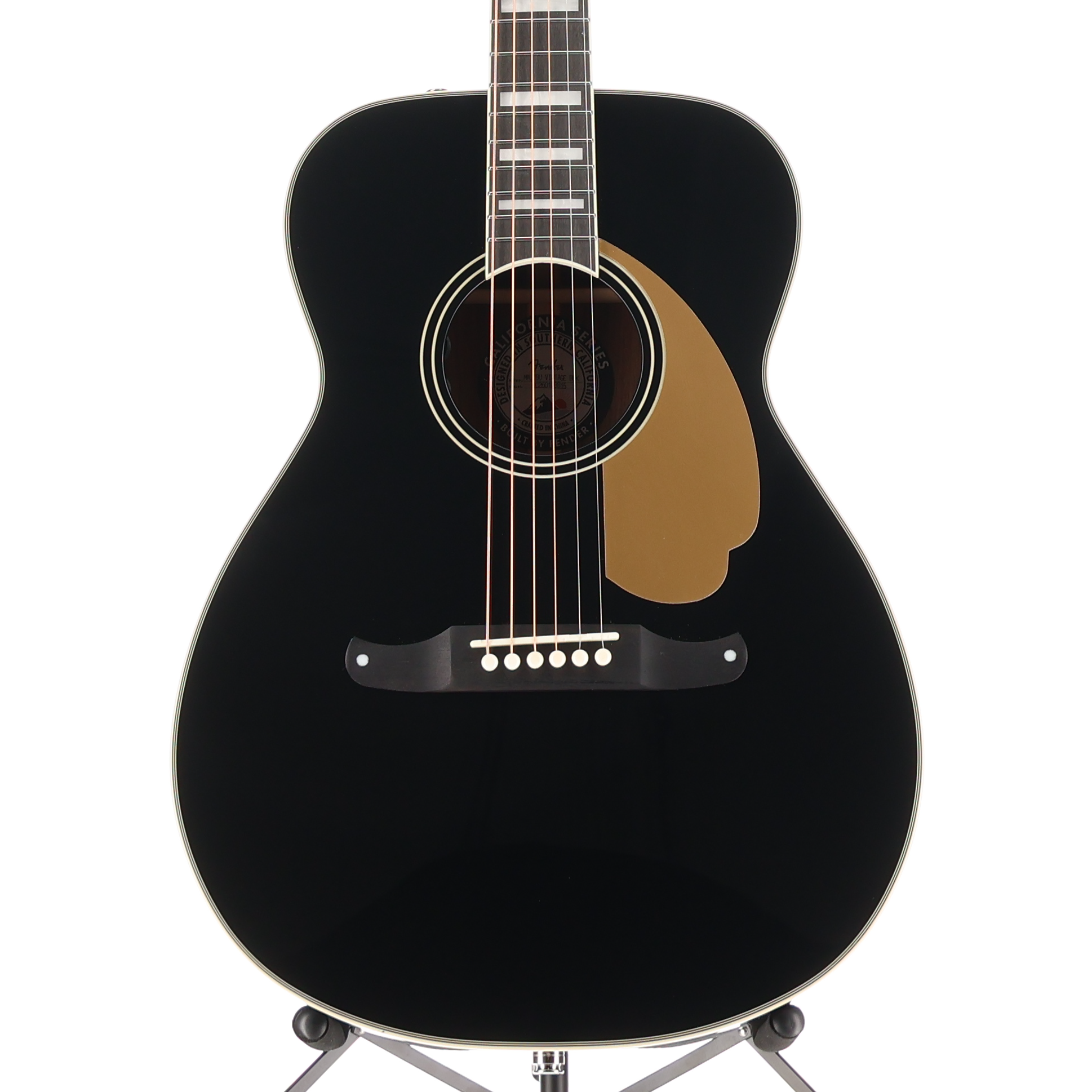 Fender California Vintage Malibu with Case, Gold Pickguard, Black, Fully Tested (N11) (03815)