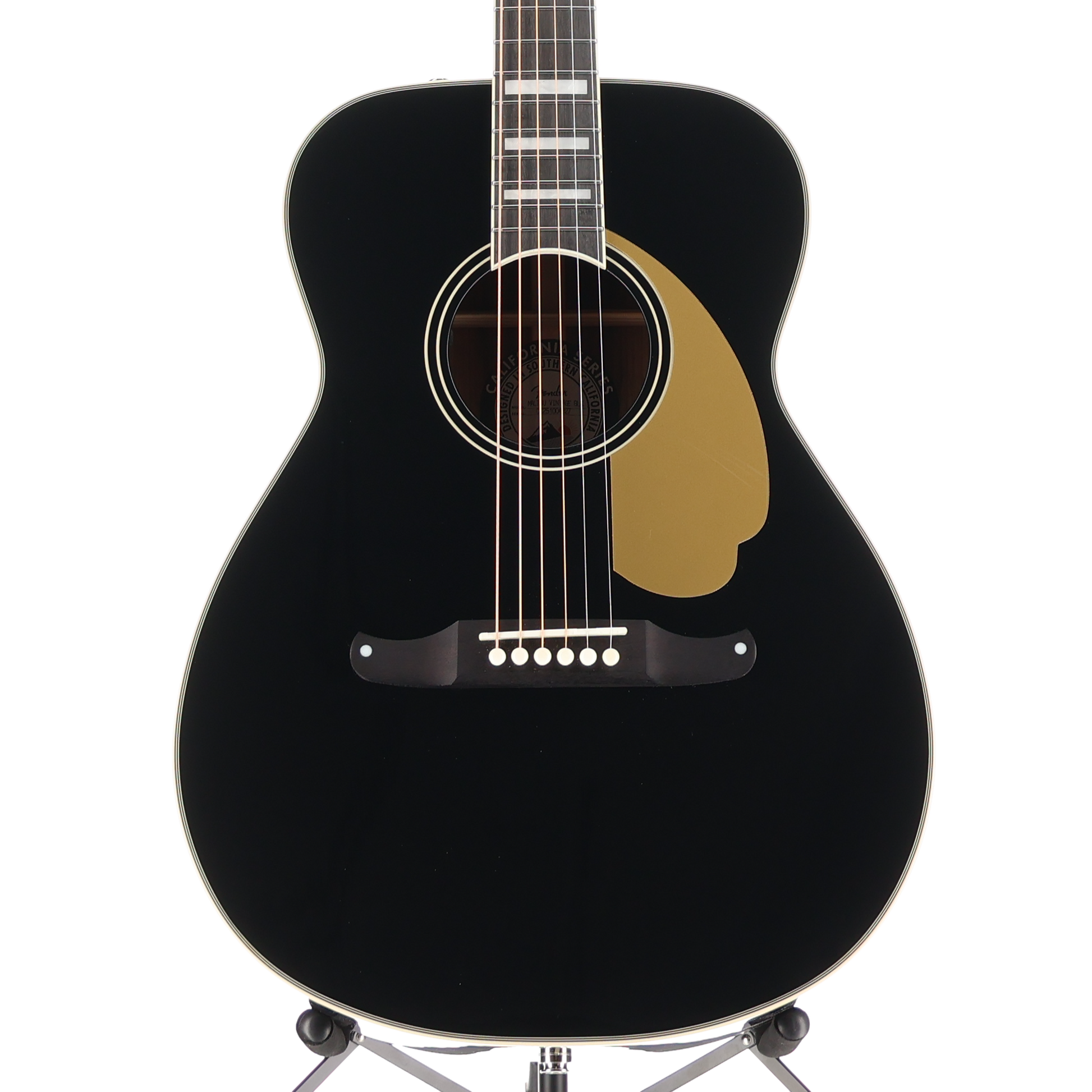 Fender California Vintage Malibu with Case, Gold Pickguard, Black, Fully Tested (R9) (04827)