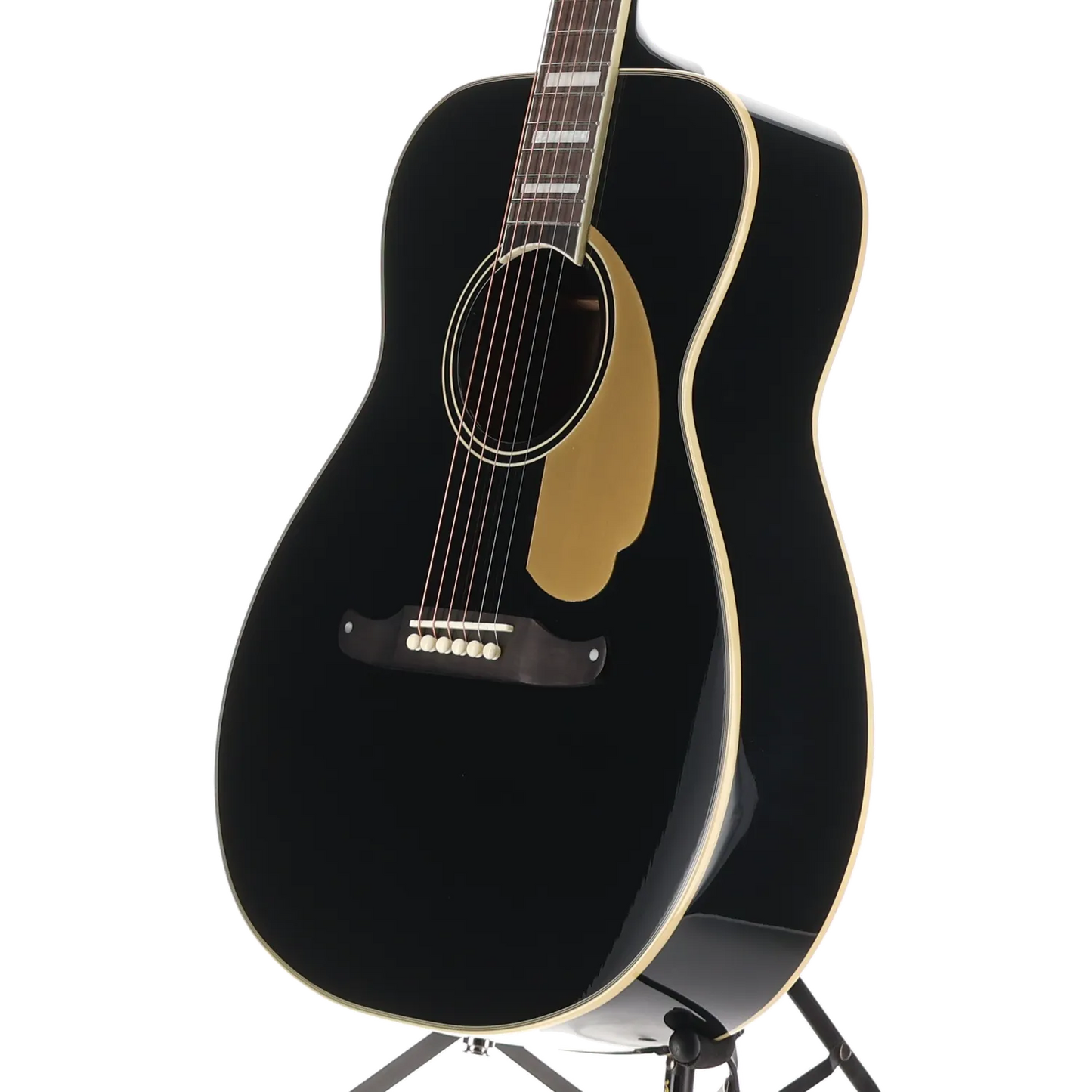 Fender California Vintage Malibu with Case, Gold Pickguard, Matching Headstock, Black (F6) (06570)