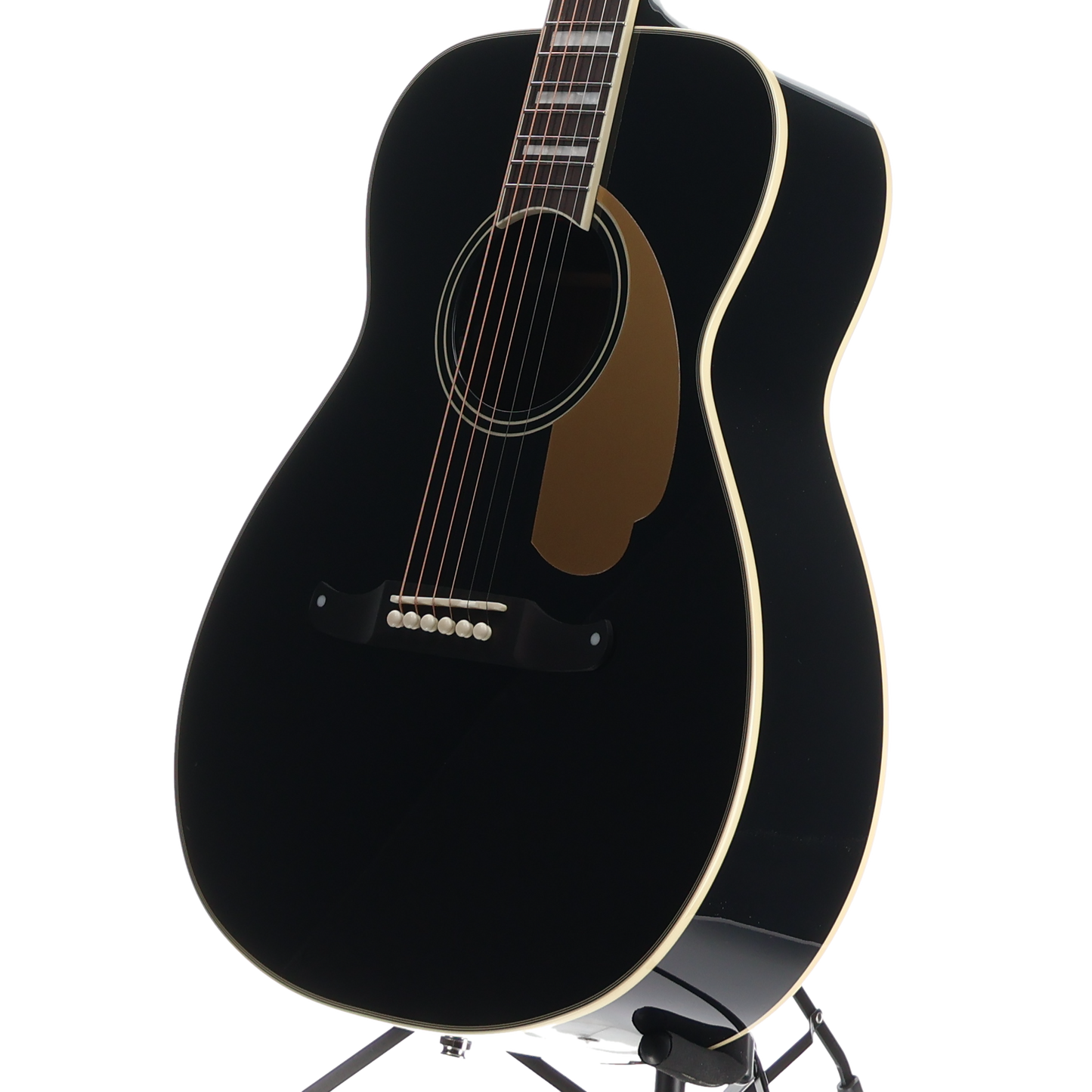 Fender California Vintage Malibu with Case, Gold Pickguard, Matching Headstock, Black (P11) (03622)