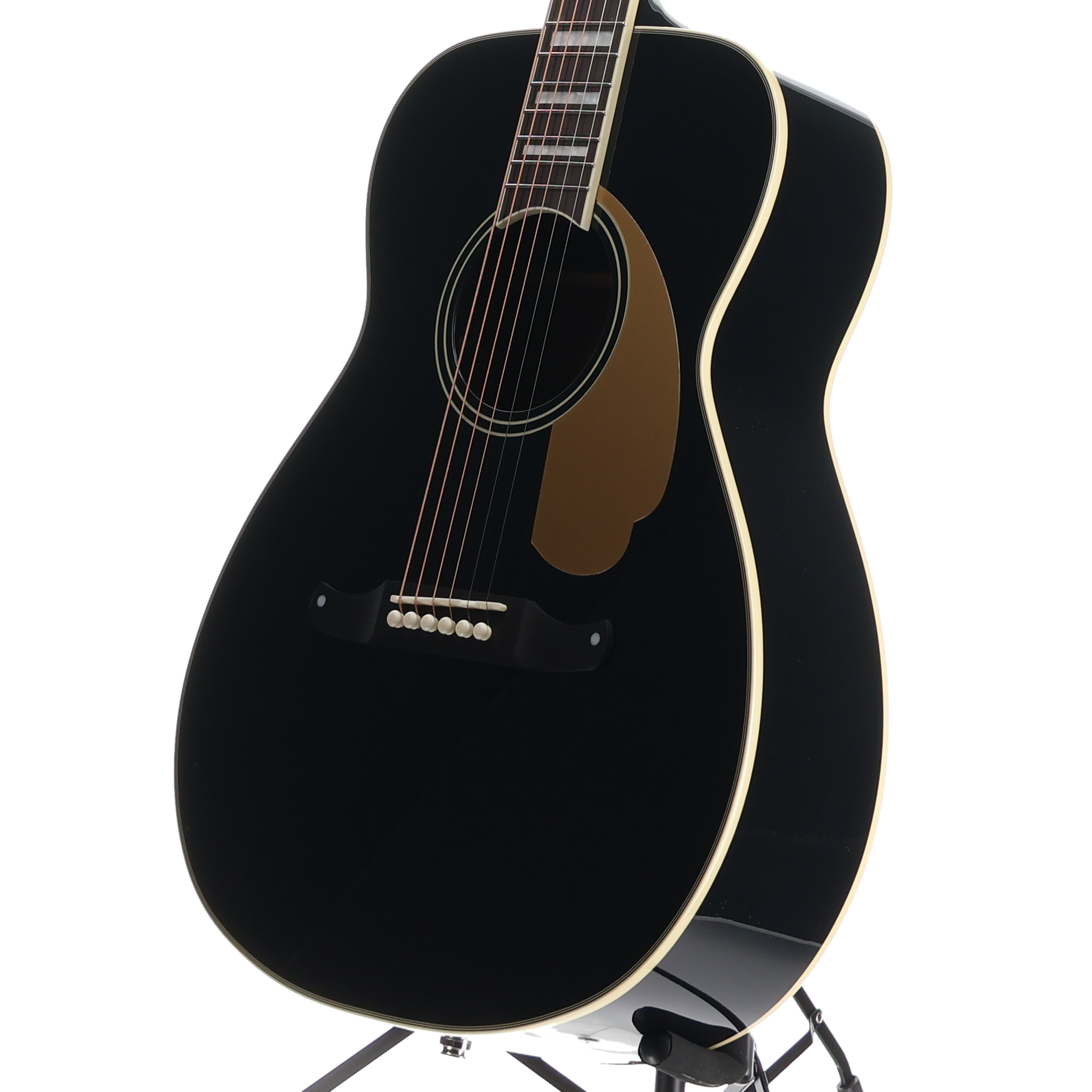 Fender California Vintage Malibu with Case, Gold Pickguard, Matching Headstock, Black (P11) (03622)