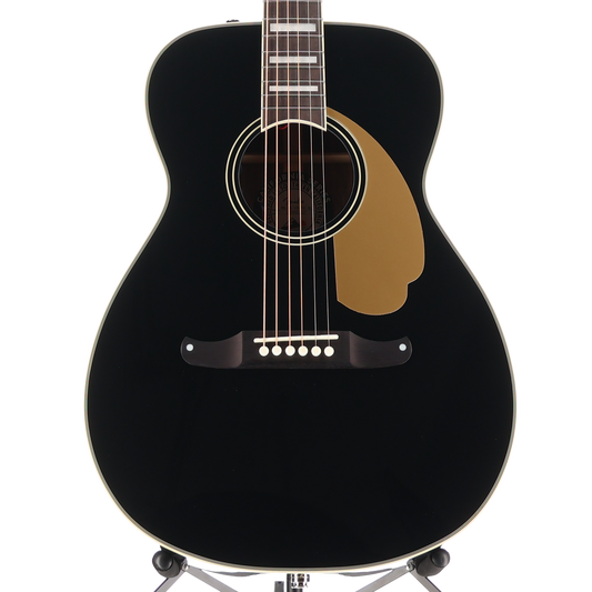 Fender California Vintage Malibu with Case, Gold Pickguard, Matching Headstock, Black (P11) (03622)