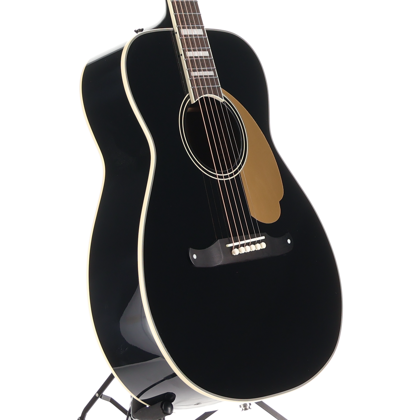 Fender California Vintage Malibu with Case, Gold Pickguard, Matching Headstock, Black (RC1) (03825)