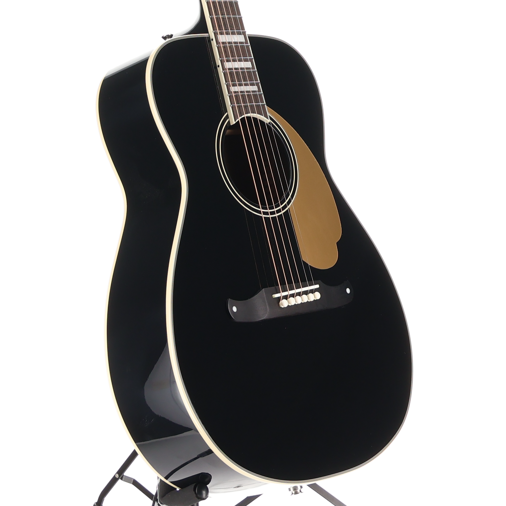 Fender California Vintage Malibu with Case, Gold Pickguard, Matching Headstock, Black (RC1) (03825)