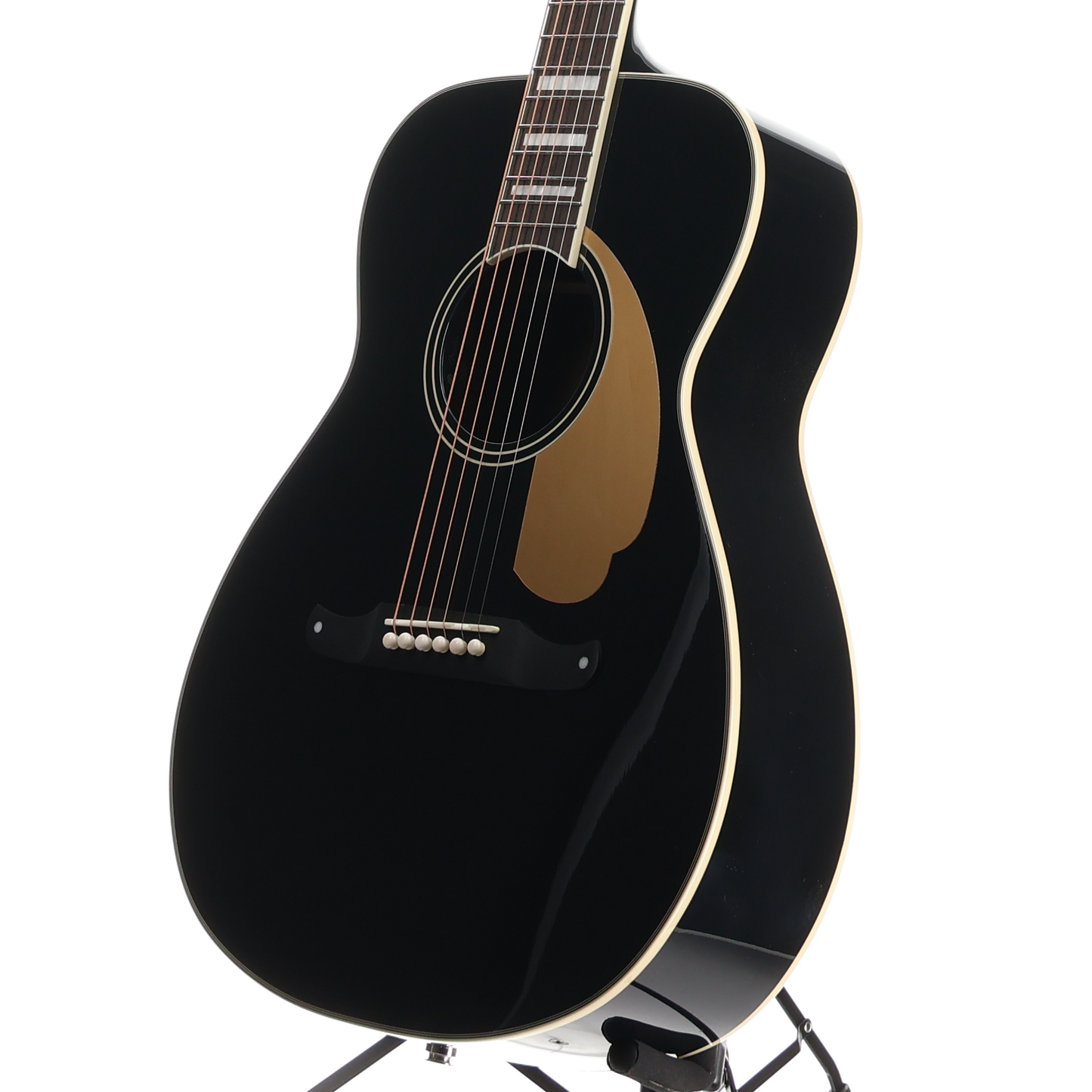 Fender California Vintage Malibu with Case, Gold Pickguard, Matching Headstock, Black (RC1) (03825)