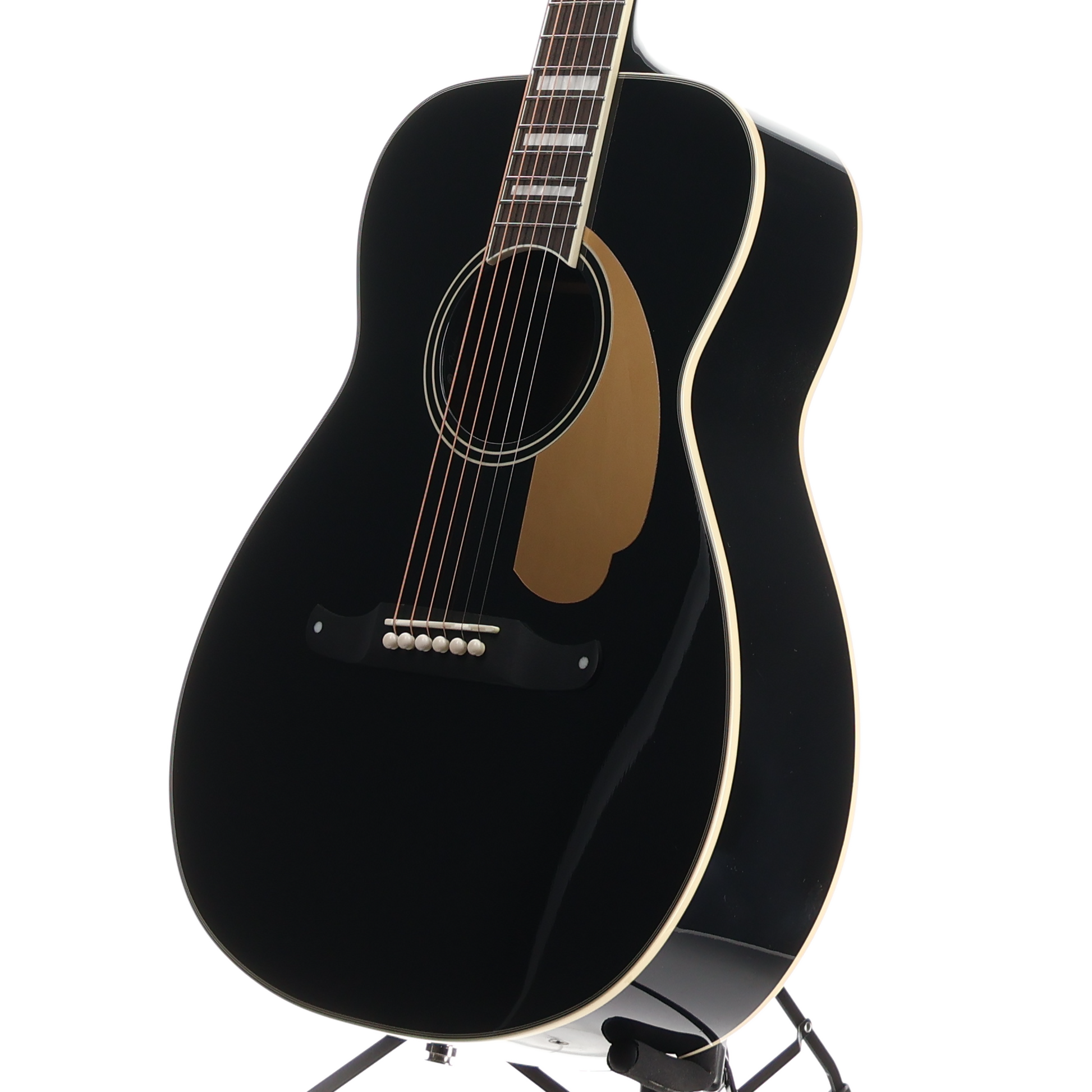 Fender California Vintage Malibu with Case, Gold Pickguard, Matching Headstock, Black (RC1) (03825)