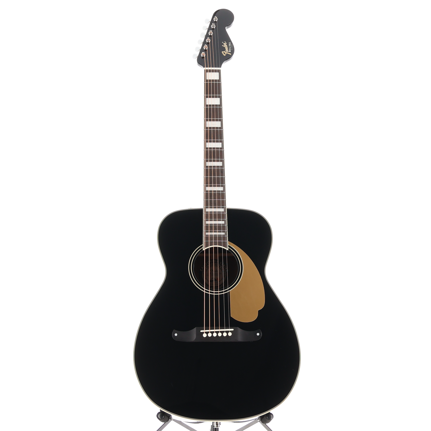 Fender California Vintage Malibu with Case, Gold Pickguard, Matching Headstock, Black (RC1) (03825)