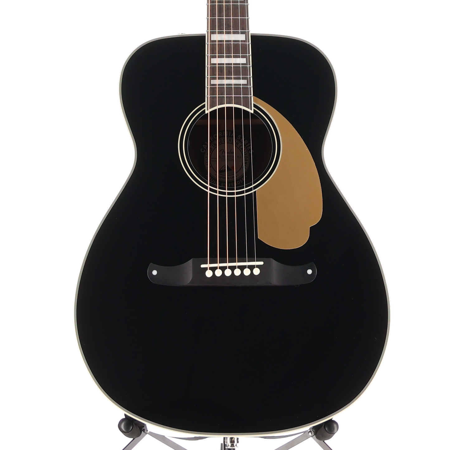 Fender California Vintage Malibu with Case, Gold Pickguard, Matching Headstock, Black (RC1) (03825)