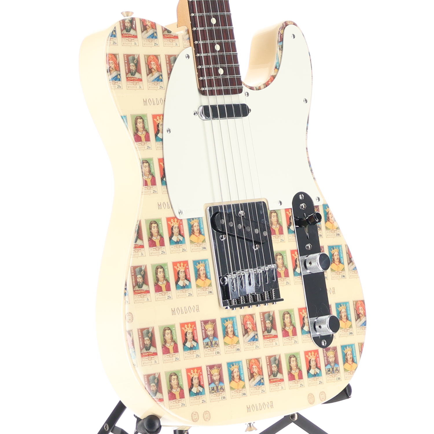 Fender Custom Shop World Stamp Collection Telecaster Electric Guitar - Moldova Stamps (T9) (51501)