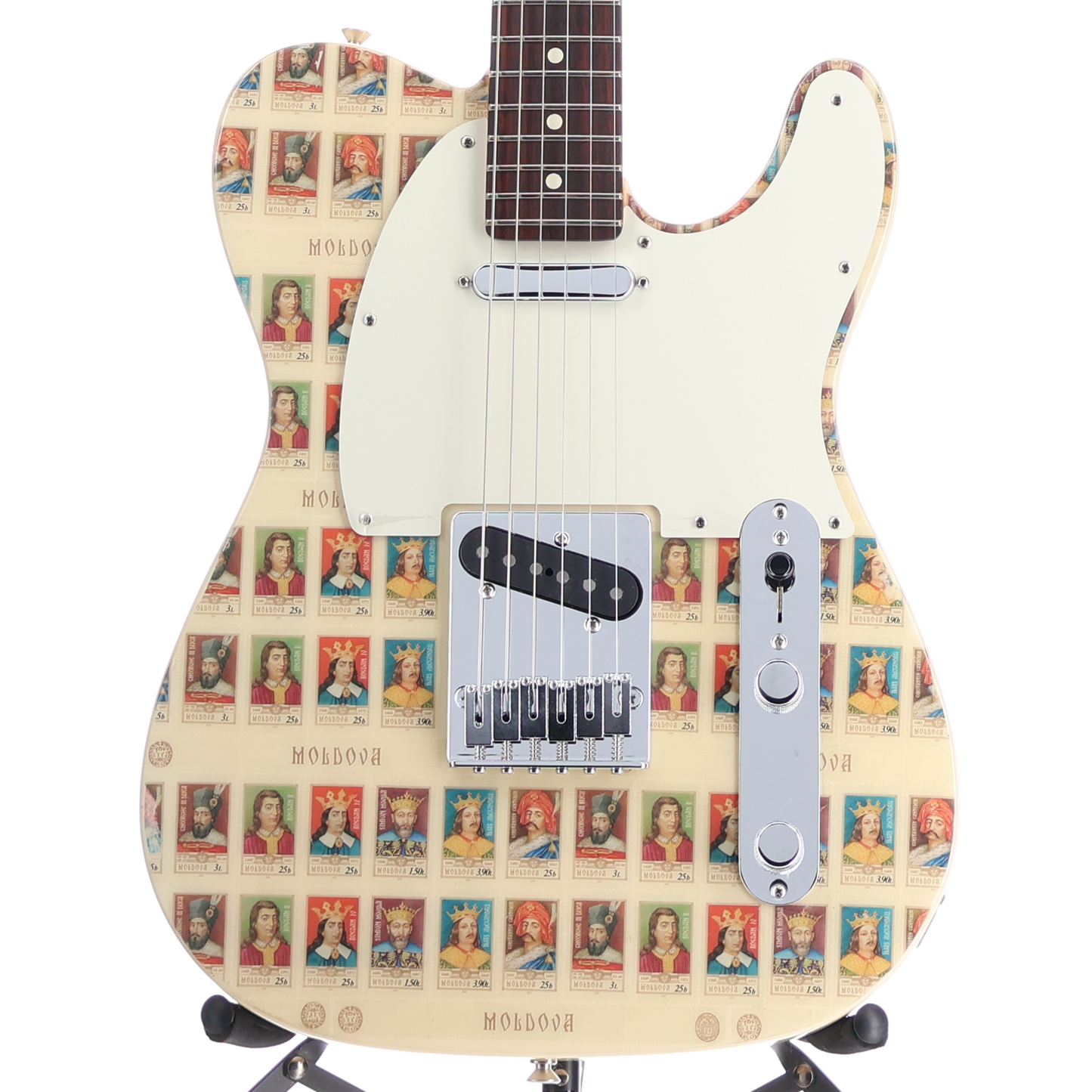 Fender Custom Shop World Stamp Collection Telecaster Electric Guitar - Moldova Stamps (T9) (51501)