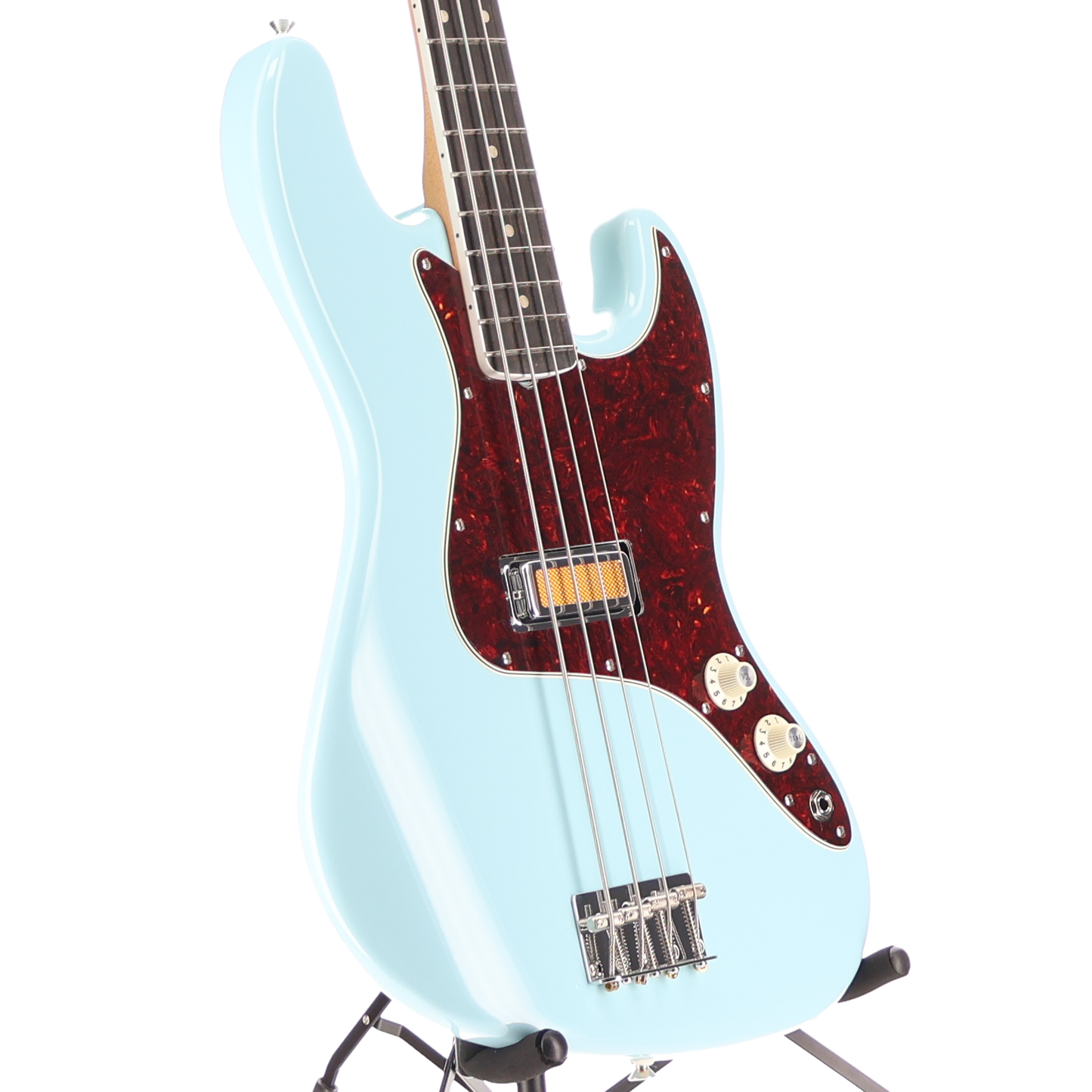Fender Gold Foil Jazz Bass, Ebony Fingerboard, Sonic Blue, Stage Ready (I12) (85923)