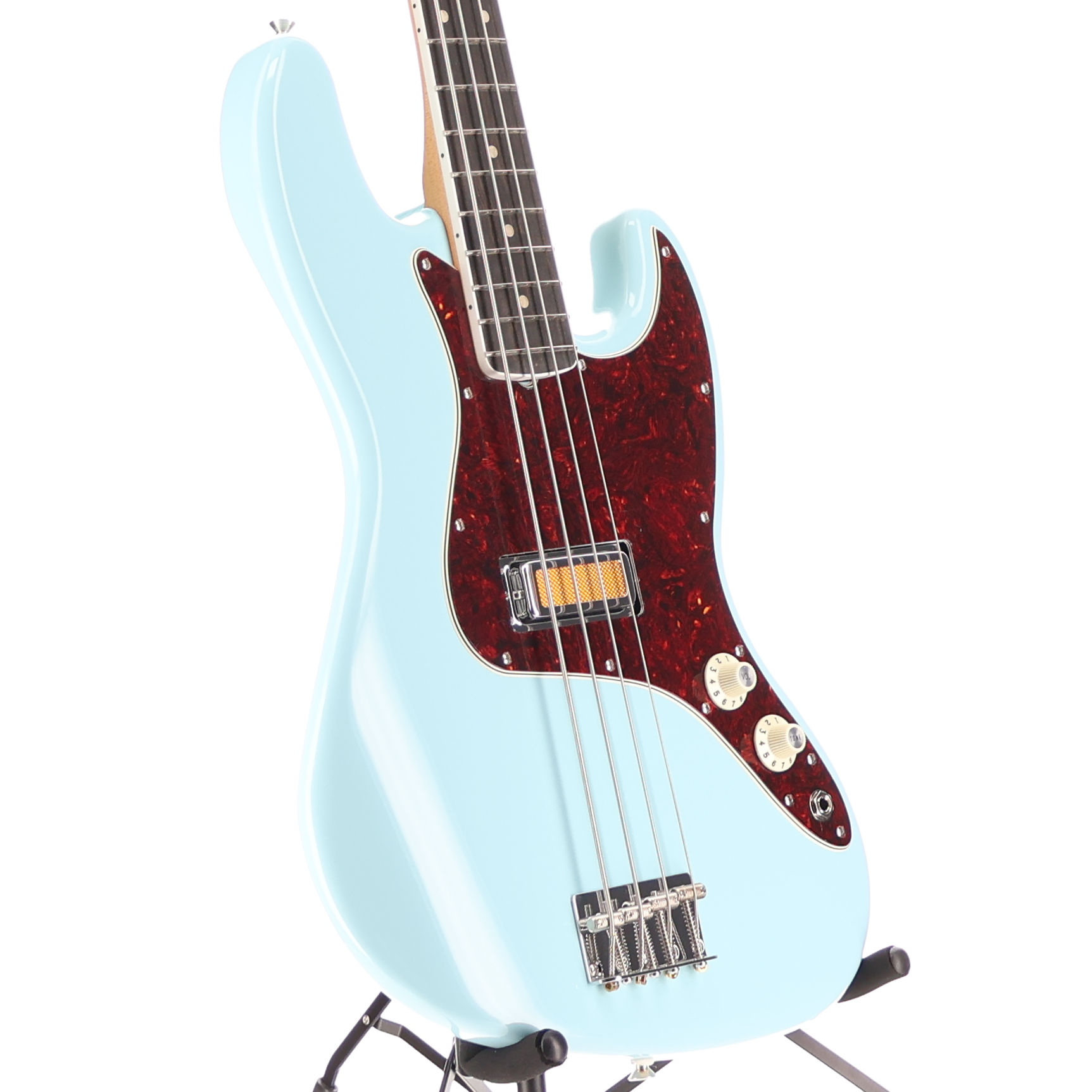 Fender Gold Foil Jazz Bass, Ebony Fingerboard, Sonic Blue, Stage Ready (I12) (85923)