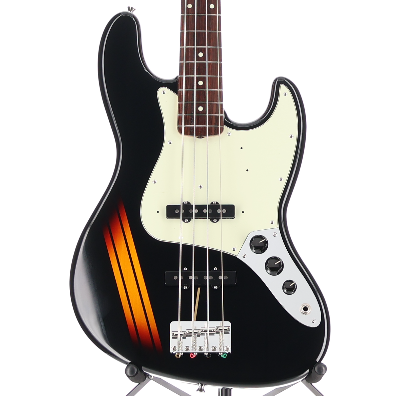Fender Japan Traditional 2025 Collection 60s Jazz Bass Guitar RW FB, Black 3-Tone Sunburst (Z8) (27219)