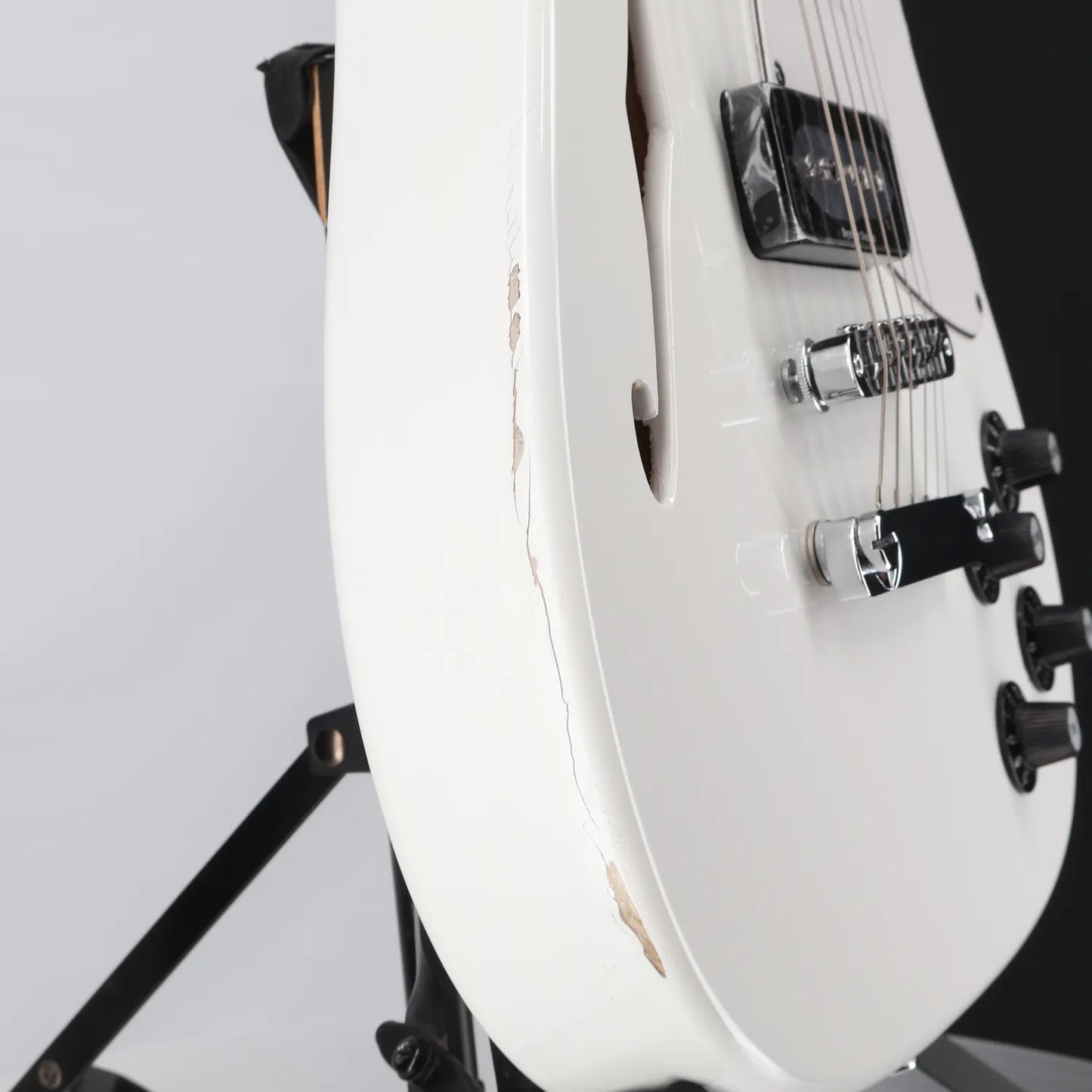 Fender Jim Adkins JA-90 Telecaster Thinline, Laurel Fingerboard, White (EB13) (00507)