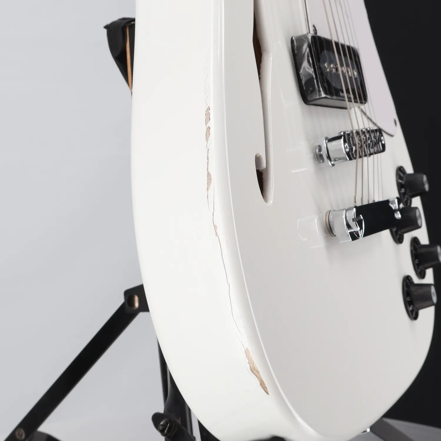 Fender Jim Adkins JA-90 Telecaster Thinline, Laurel Fingerboard, White (EB13) (00507)