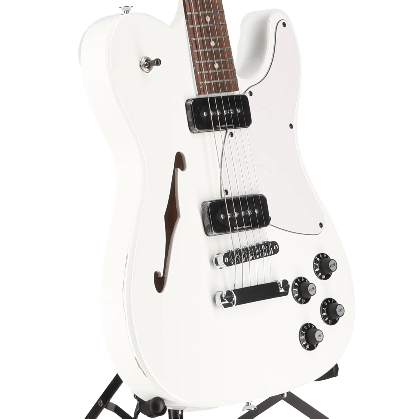 Fender Jim Adkins JA-90 Telecaster Thinline, Laurel Fingerboard, White (EB13) (00507)
