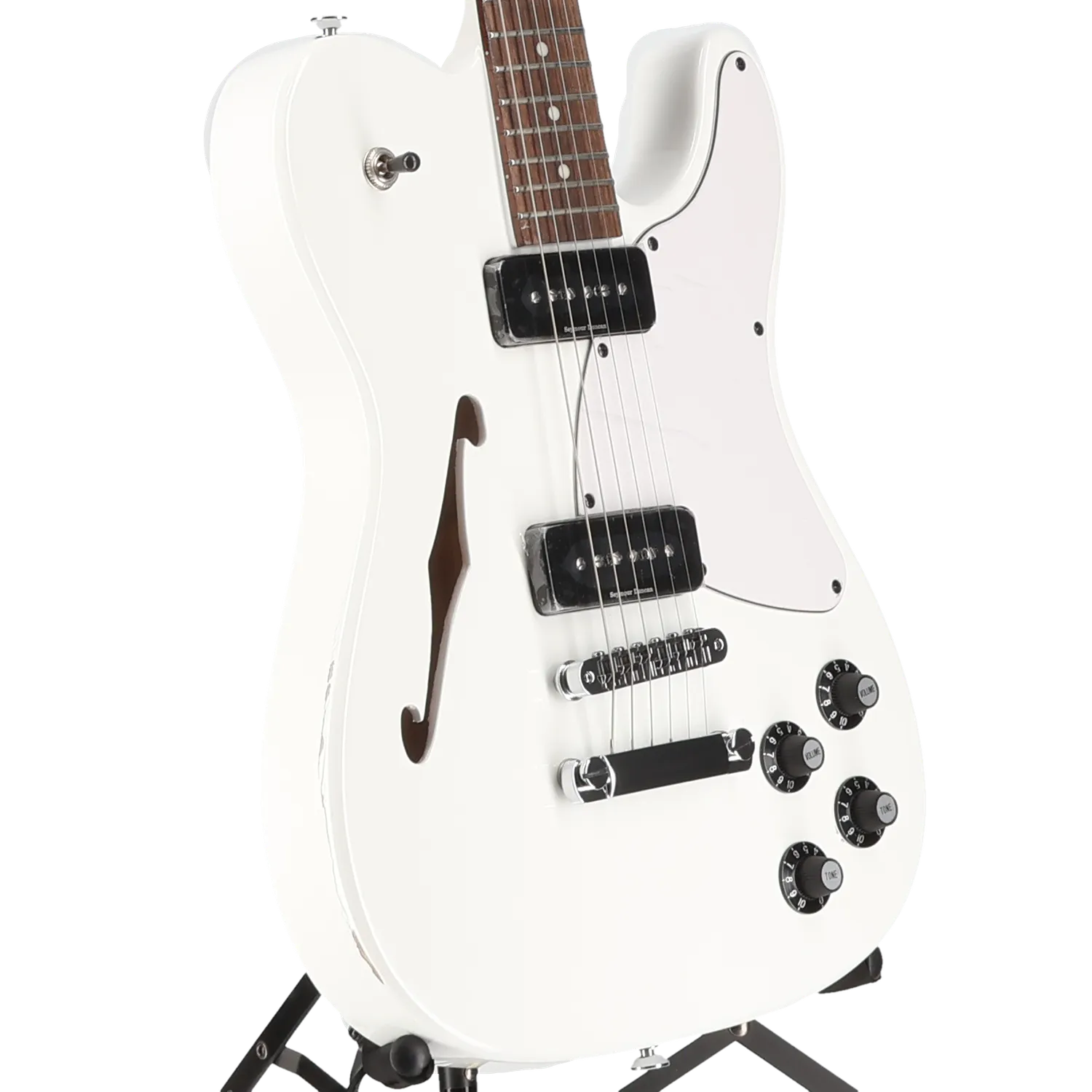 Fender Jim Adkins JA-90 Telecaster Thinline, Laurel Fingerboard, White (EB13) (00507)