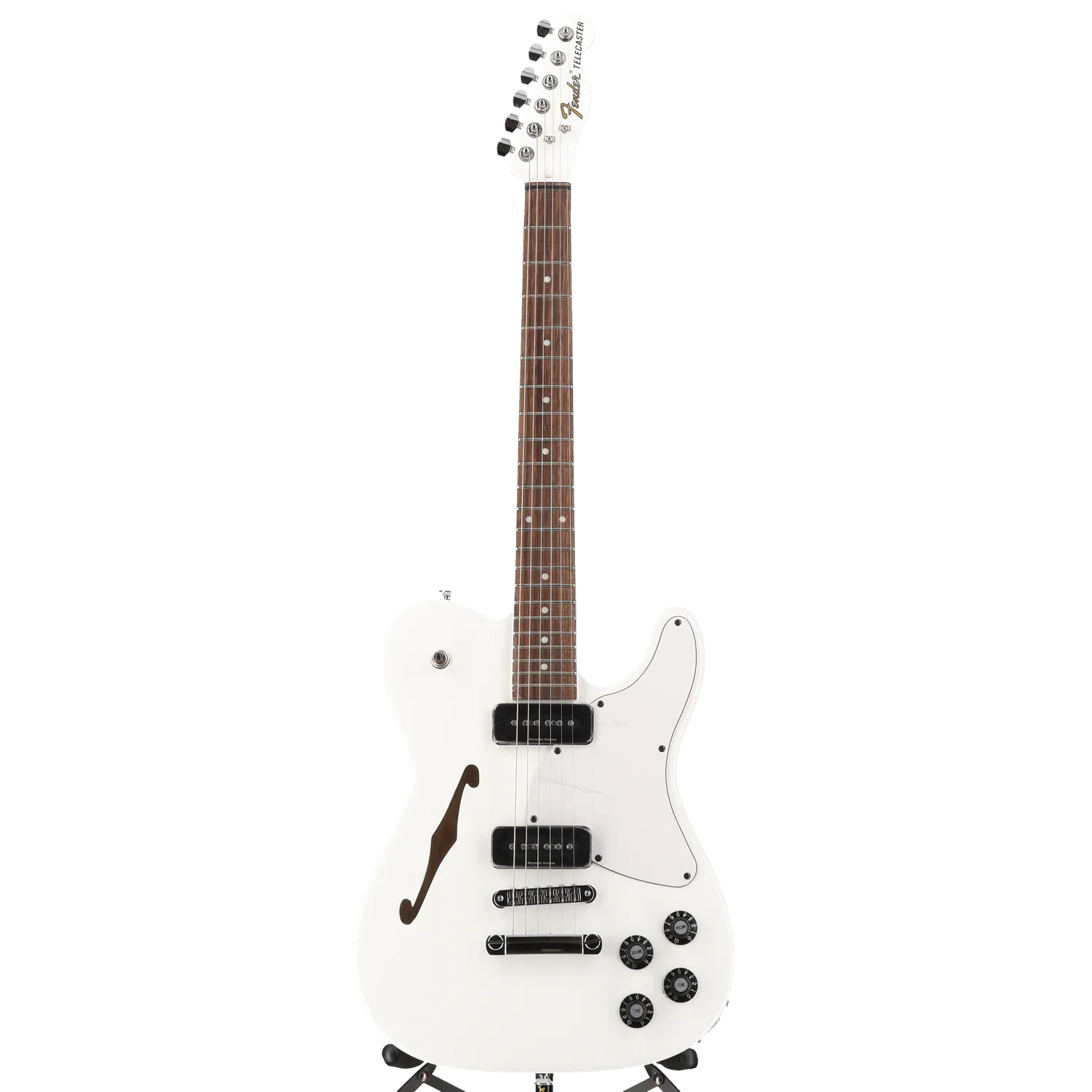 Fender Jim Adkins JA-90 Telecaster Thinline, Laurel Fingerboard, White (EB13) (00507)