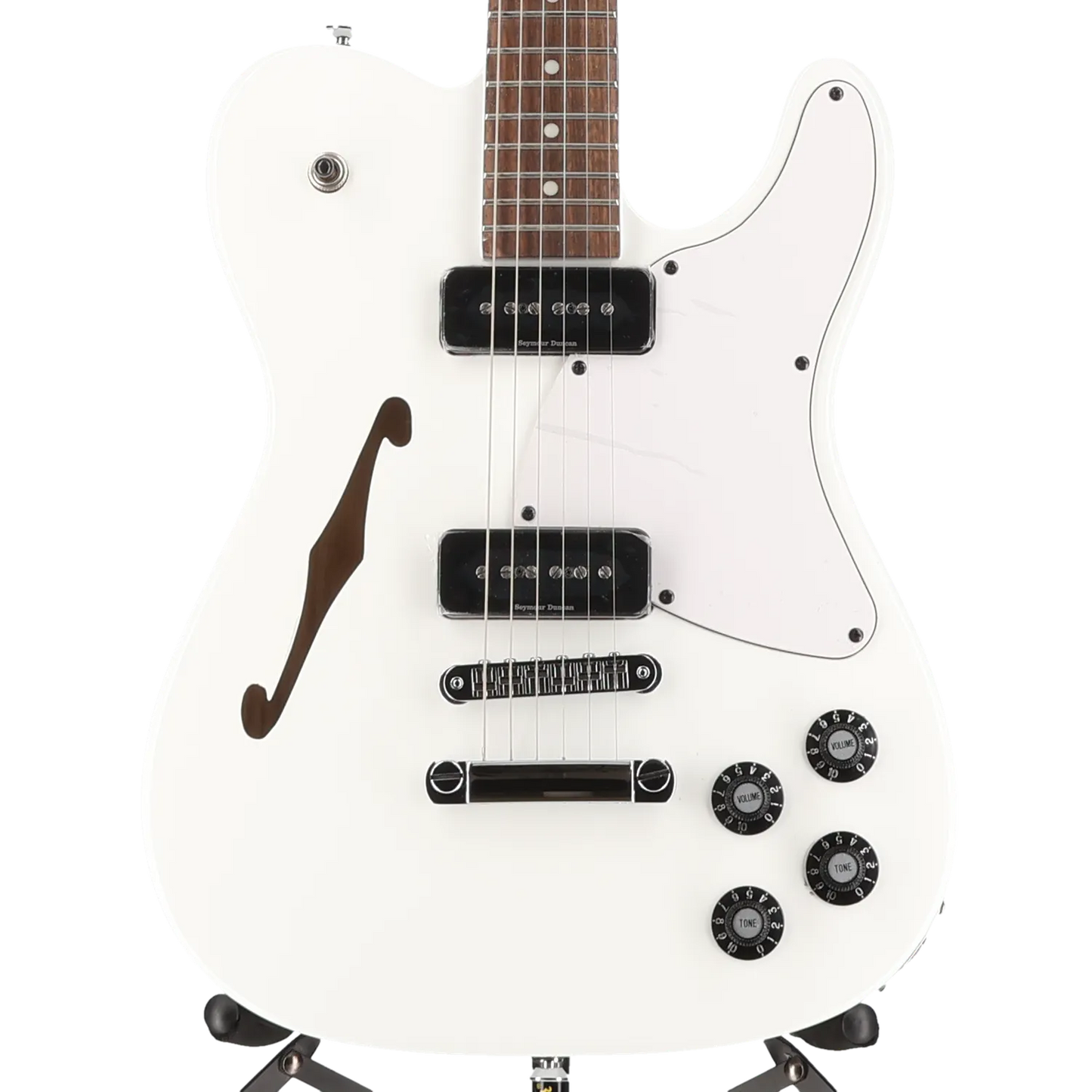 Fender Jim Adkins JA-90 Telecaster Thinline, Laurel Fingerboard, White (EB13) (00507)