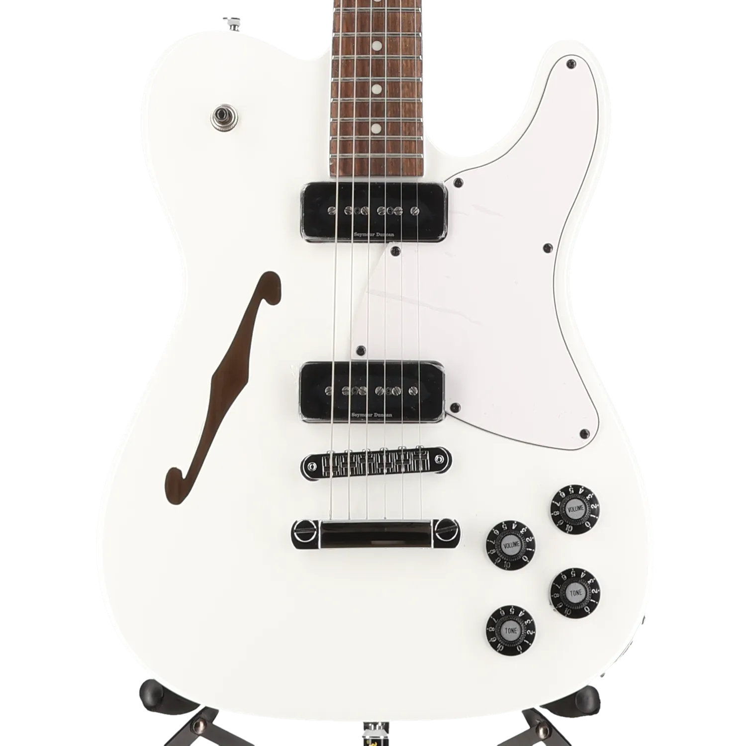 Fender Jim Adkins JA-90 Telecaster Thinline, Laurel Fingerboard, White (EB13) (00507)