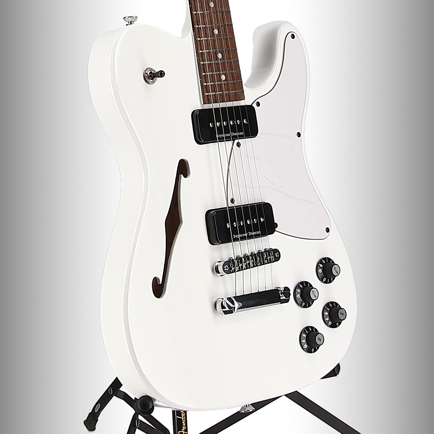 Fender Jim Adkins JA-90 Telecaster Thinline, Laurel Fingerboard, White (SR) (00238)