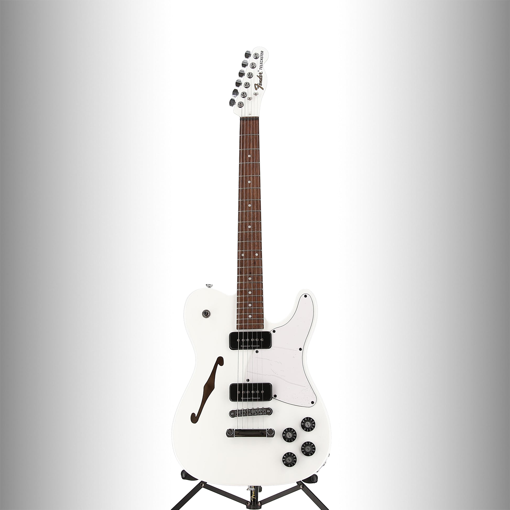 Fender Jim Adkins JA-90 Telecaster Thinline, Laurel Fingerboard, White (SR) (00238)