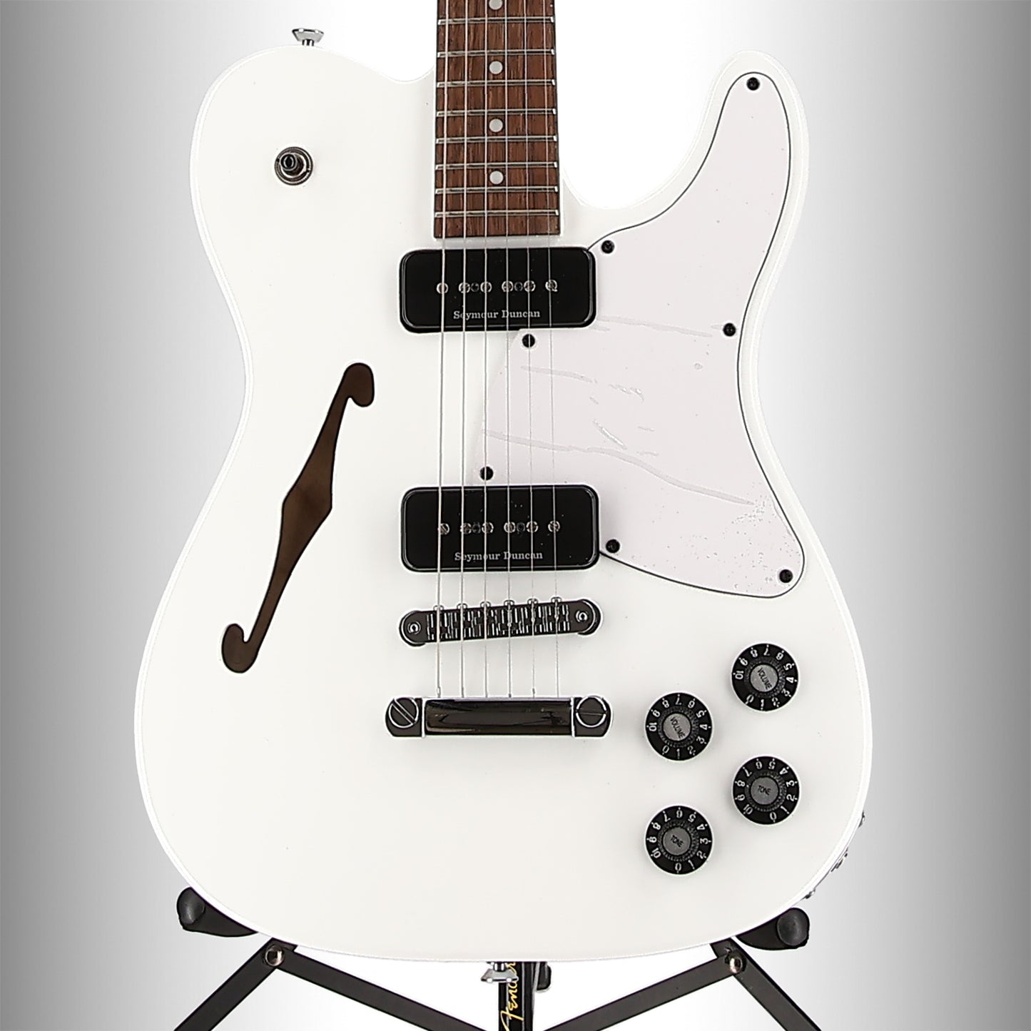 Fender Jim Adkins JA-90 Telecaster Thinline, Laurel Fingerboard, White (SR) (00238)