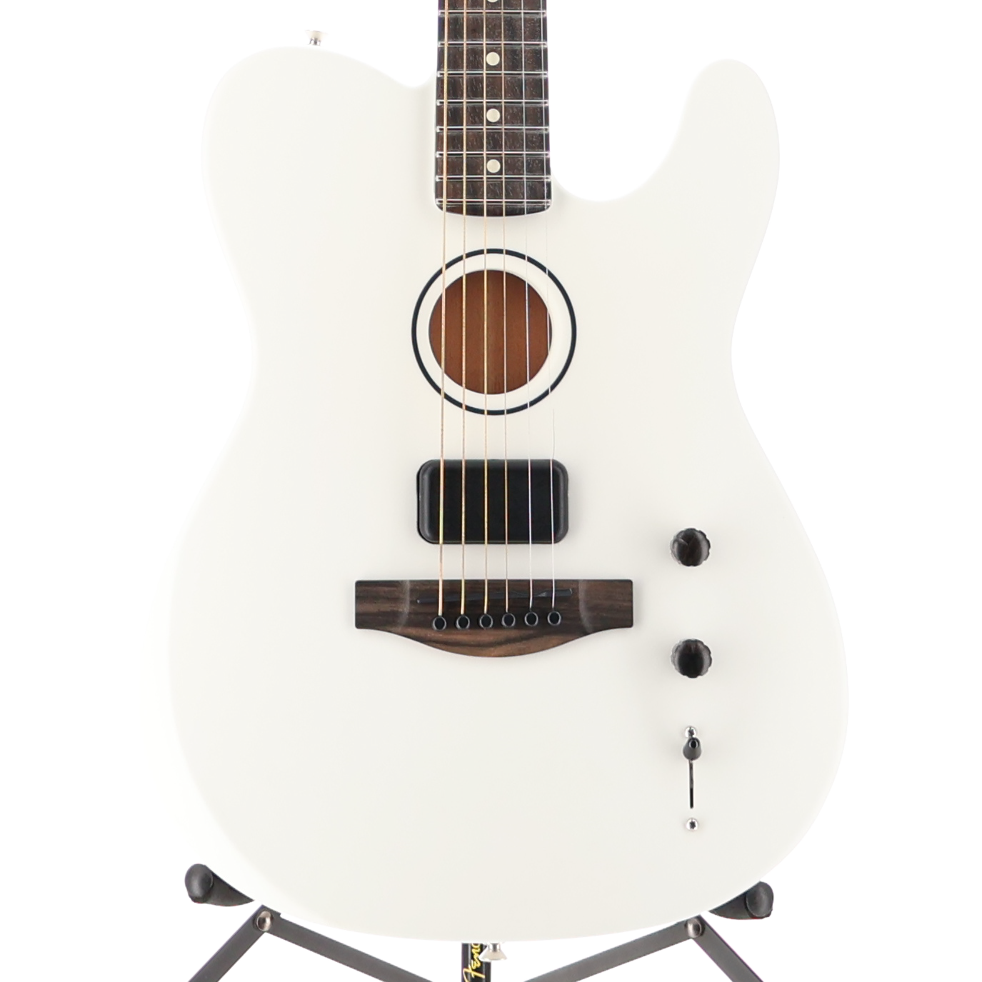 Fender Limited Edition FINNEAS American Acoustasonic Telecaster, Ebony Fingerboard, Satin Arctic White (RC4) (2588A)
