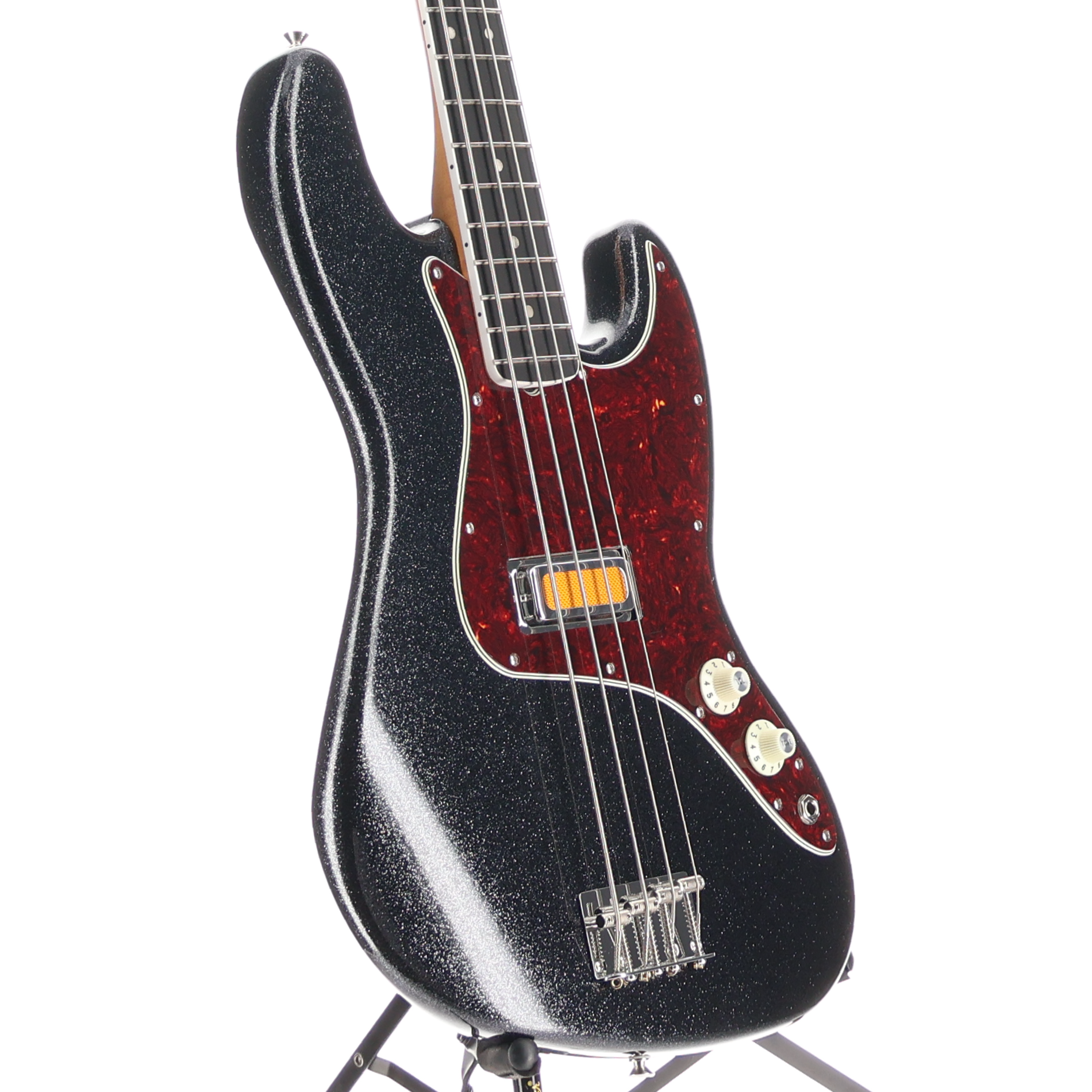 Fender Limited Edition Gold Foil Jazz Bass Black Sparkle w/Gold Foil Pickups (A5) (58151)