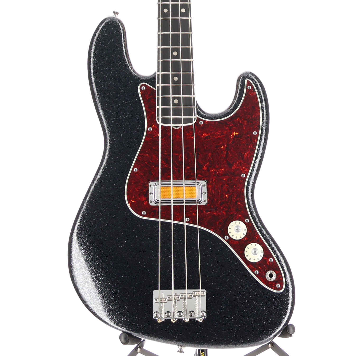 Fender Limited Edition Gold Foil Jazz Bass Black Sparkle w/Gold Foil Pickups (A5) (58151)