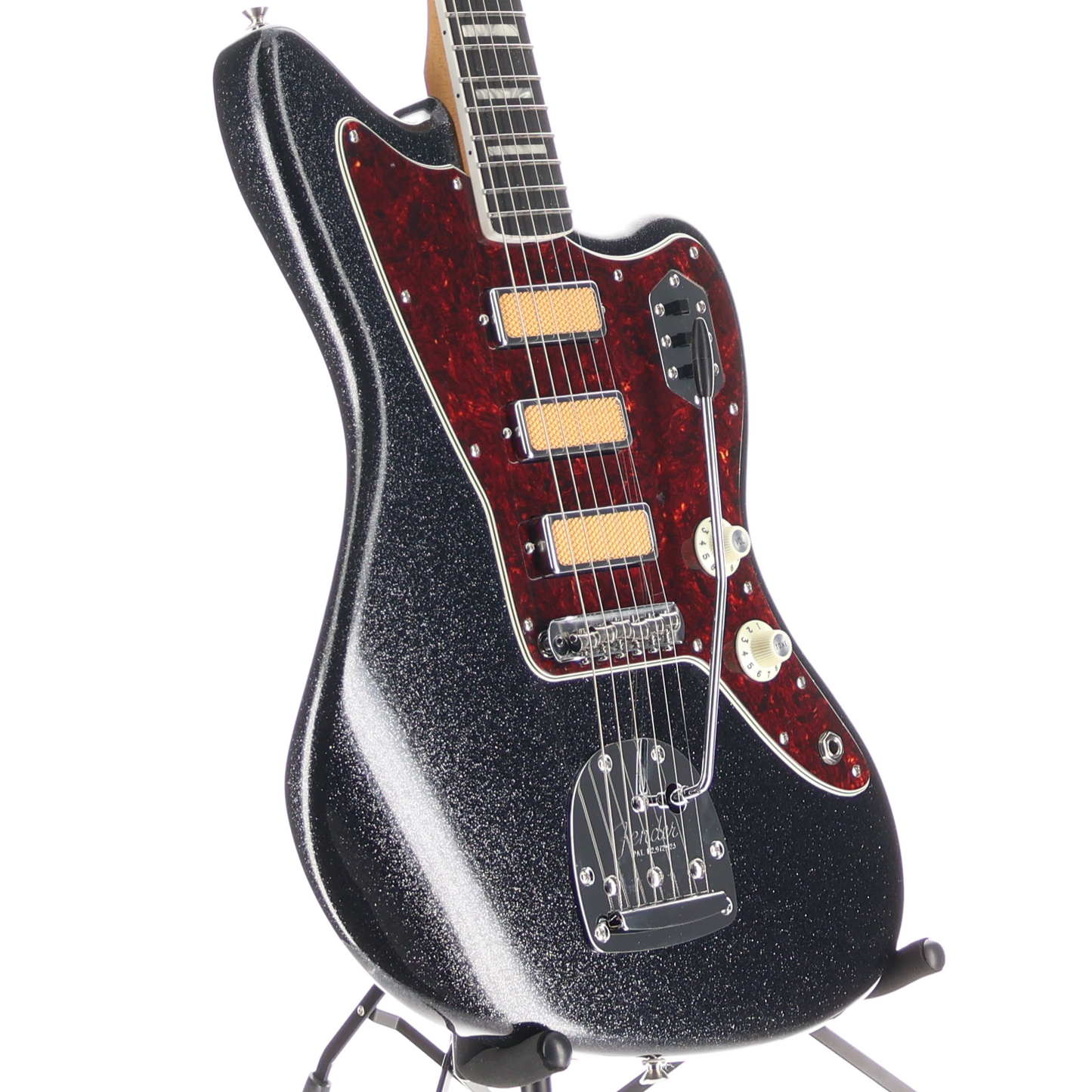 Fender Limited Edition Gold Foil Jazzmaster, Ebony Fingerboard, Black Sparkle (A3) (57626)