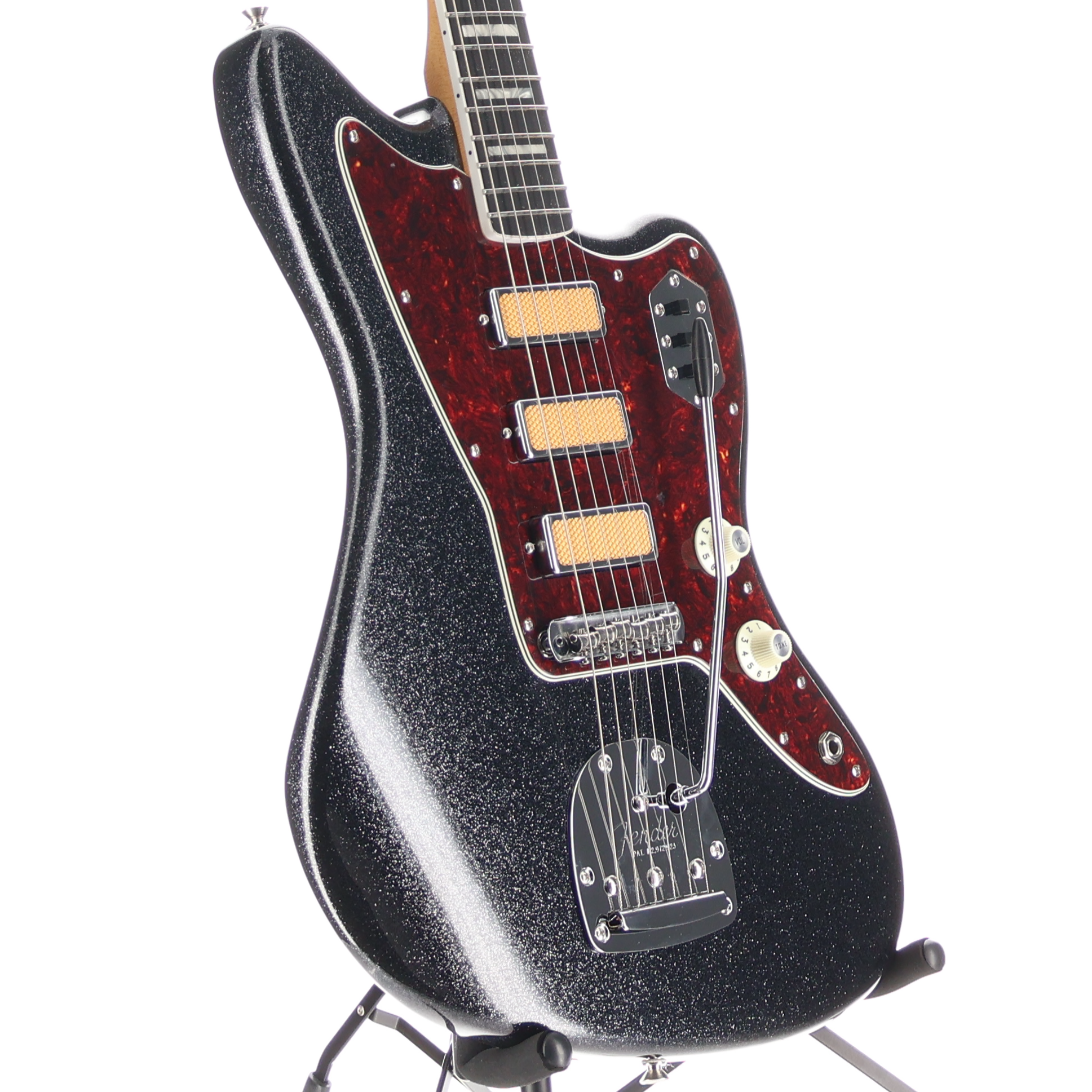 Fender Limited Edition Gold Foil Jazzmaster, Ebony Fingerboard, Black Sparkle (A3) (57626)