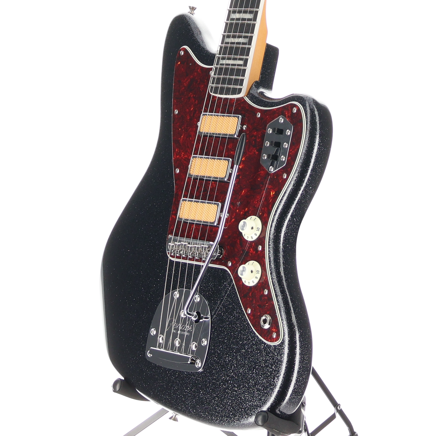 Fender Limited Edition Gold Foil Jazzmaster, Ebony Fingerboard, Black Sparkle (A3) (57626)
