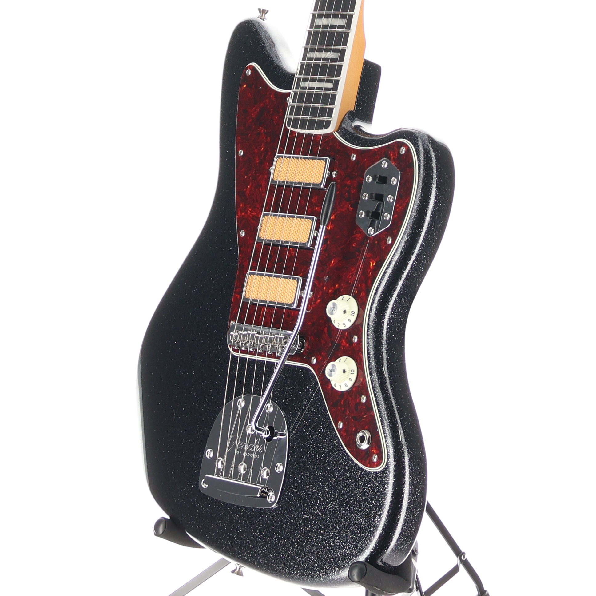 Fender Limited Edition Gold Foil Jazzmaster, Ebony Fingerboard, Black Sparkle (A3) (57626)