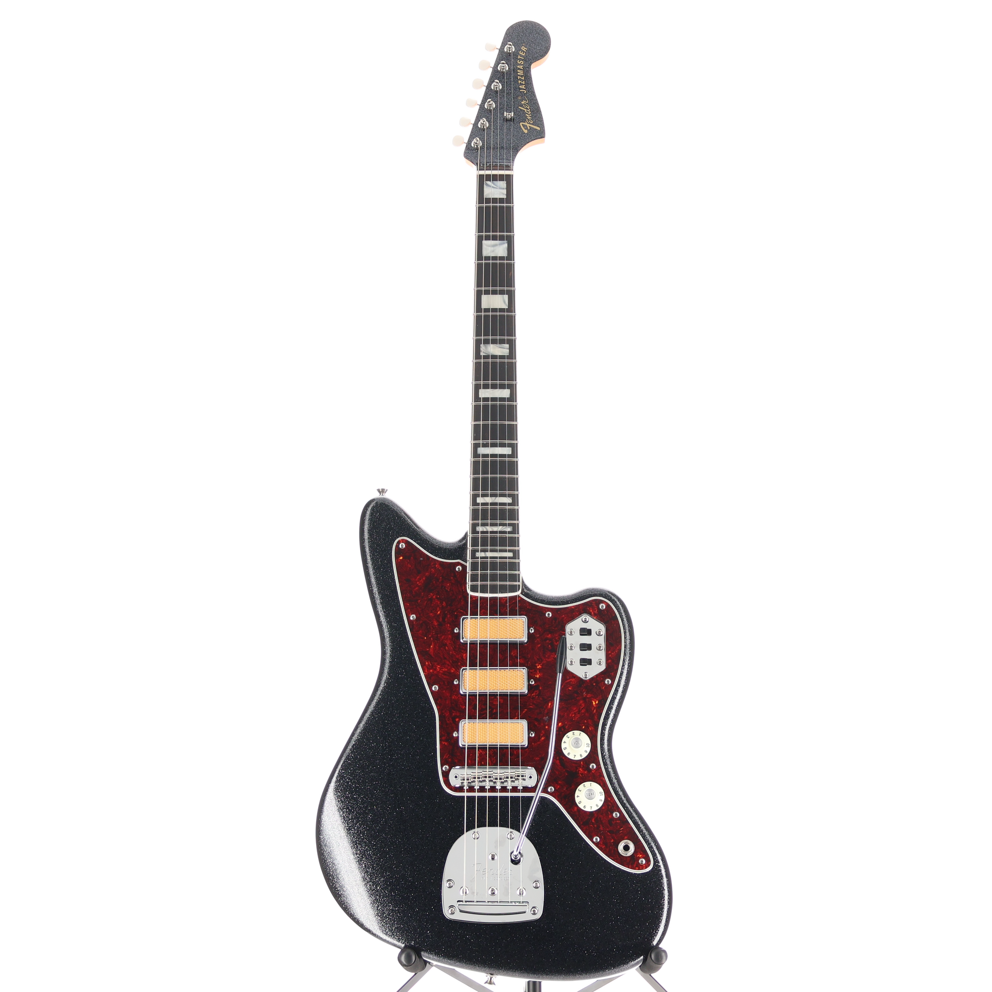 Fender Limited Edition Gold Foil Jazzmaster, Ebony Fingerboard, Black Sparkle (A3) (57626)
