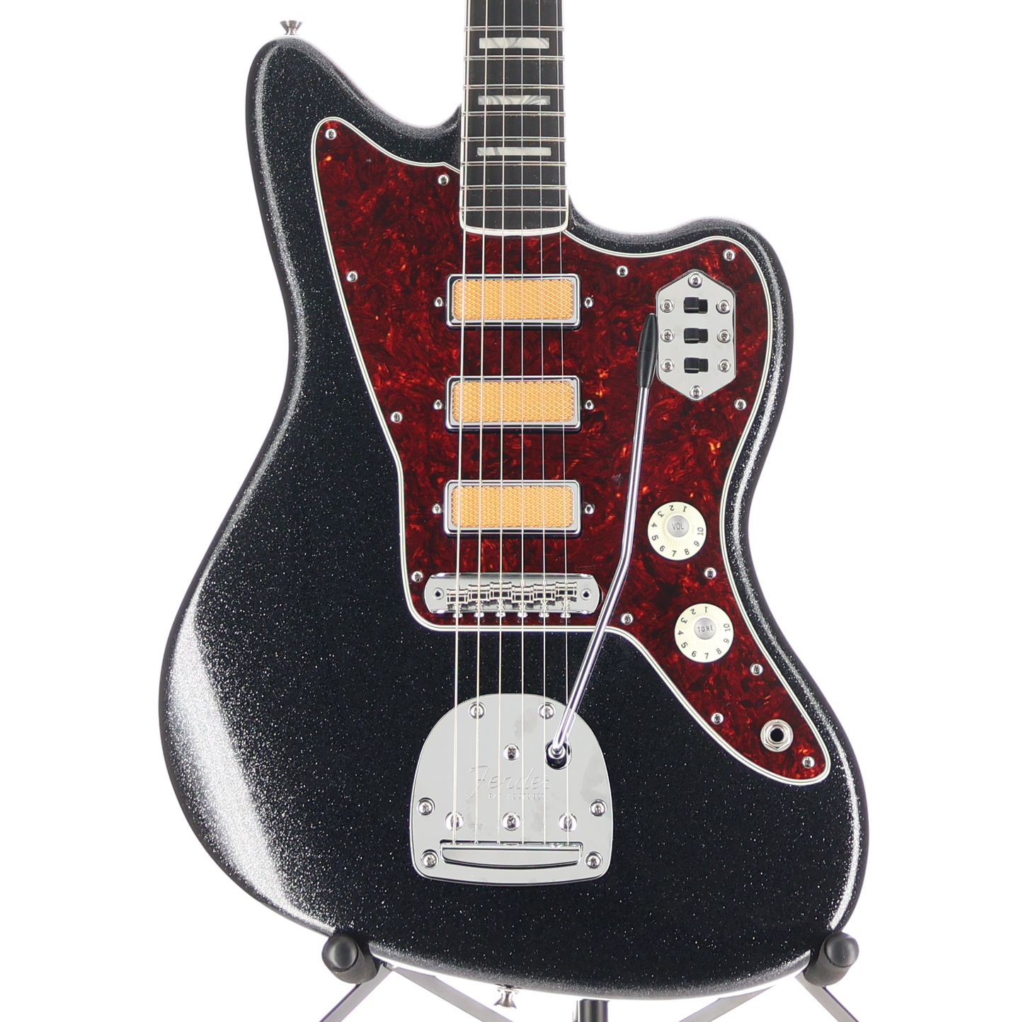 Fender Limited Edition Gold Foil Jazzmaster, Ebony Fingerboard, Black Sparkle (A3) (57626)