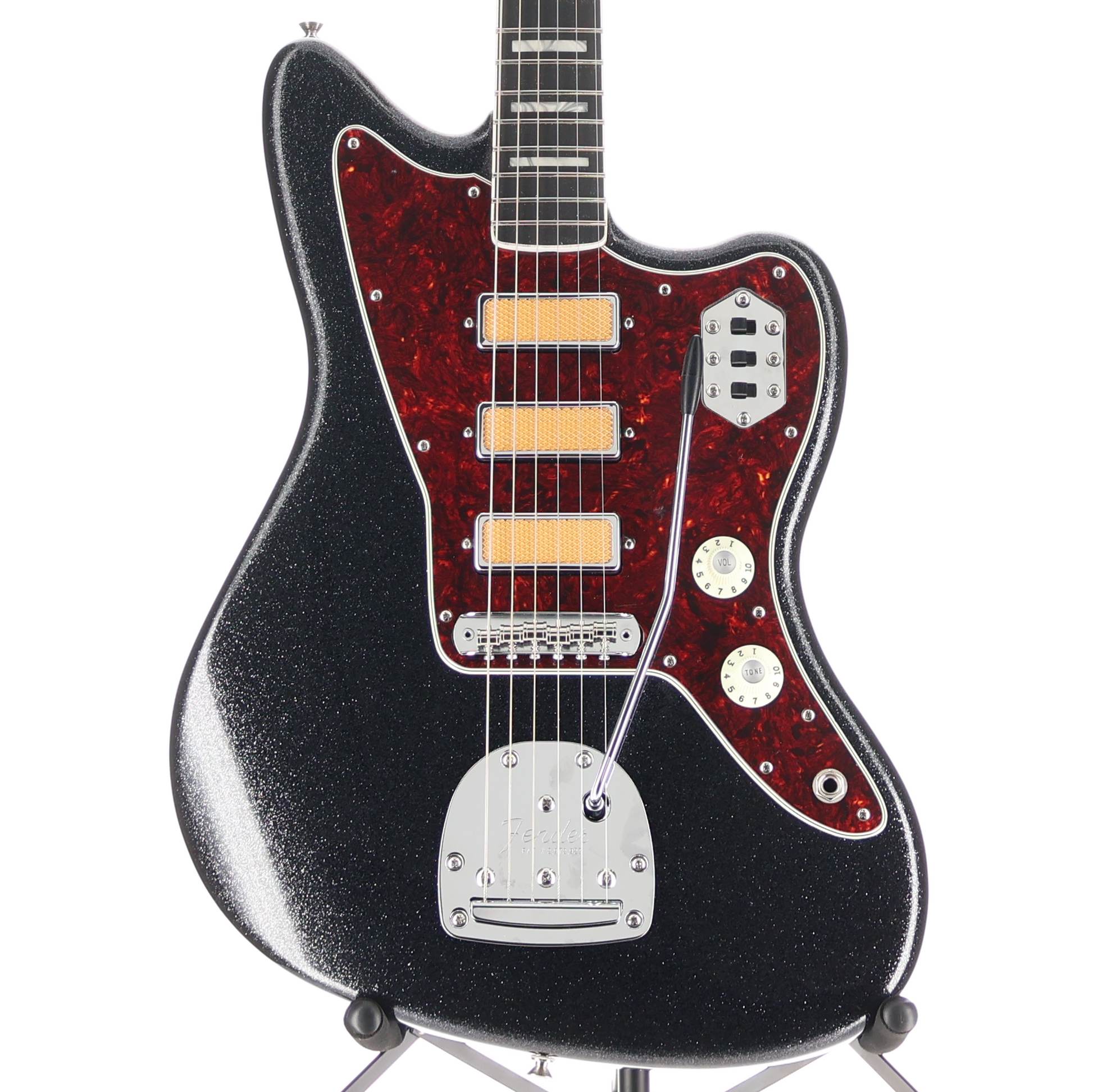 Fender Limited Edition Gold Foil Jazzmaster, Ebony Fingerboard, Black Sparkle (A3) (57626)