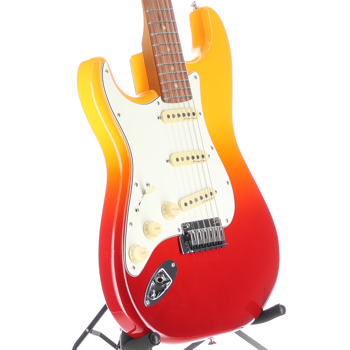 Fender Player Plus Stratocaster, Left-Hand, Pau Ferro Fingerboard, Tequila Sunrise (K1) (03978)
